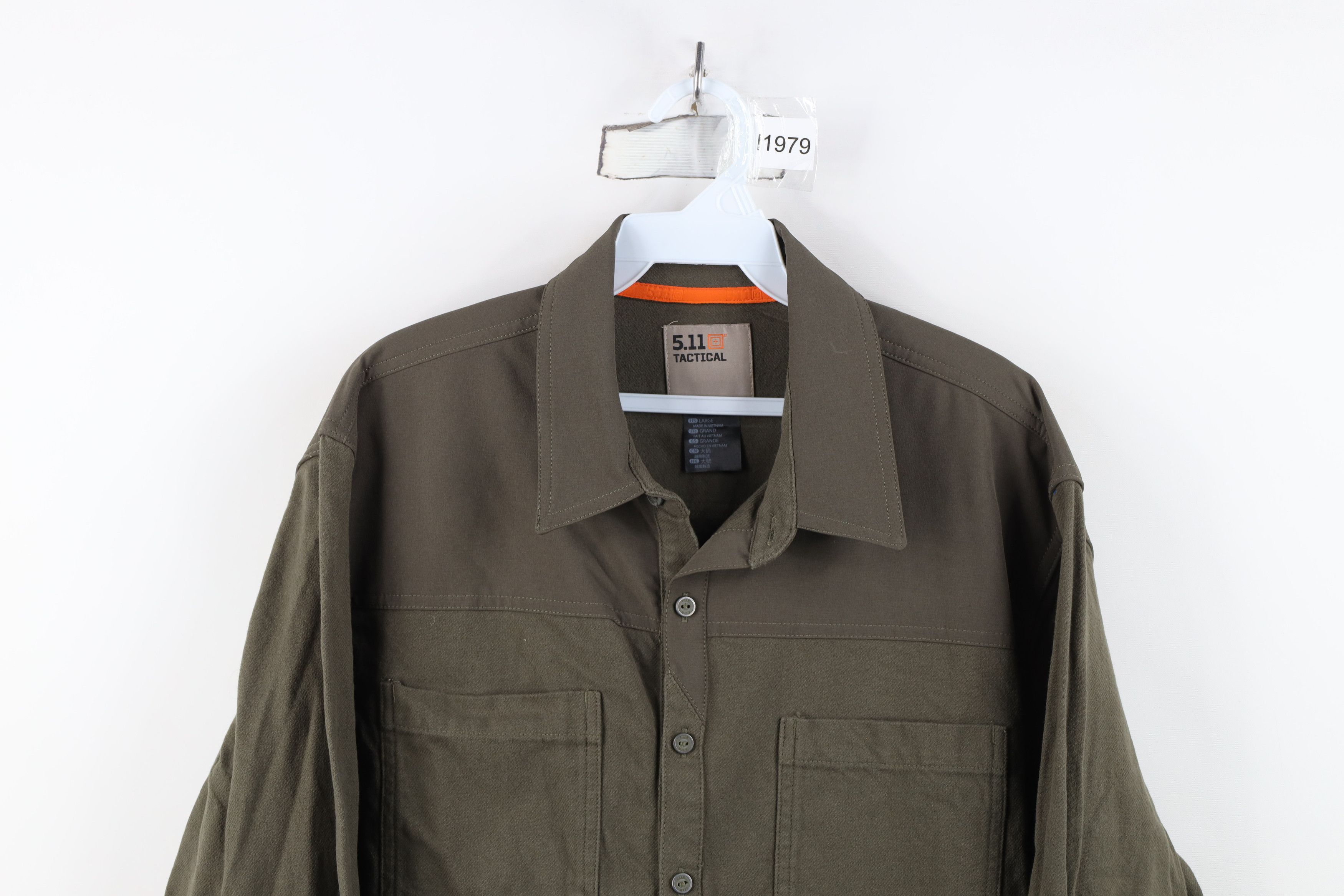 Vintage 5.11 Tactical Series Long Sleeve Snap Button Shirt Green Size US L / EU 52-54 / 3 - 2 Thumbnail