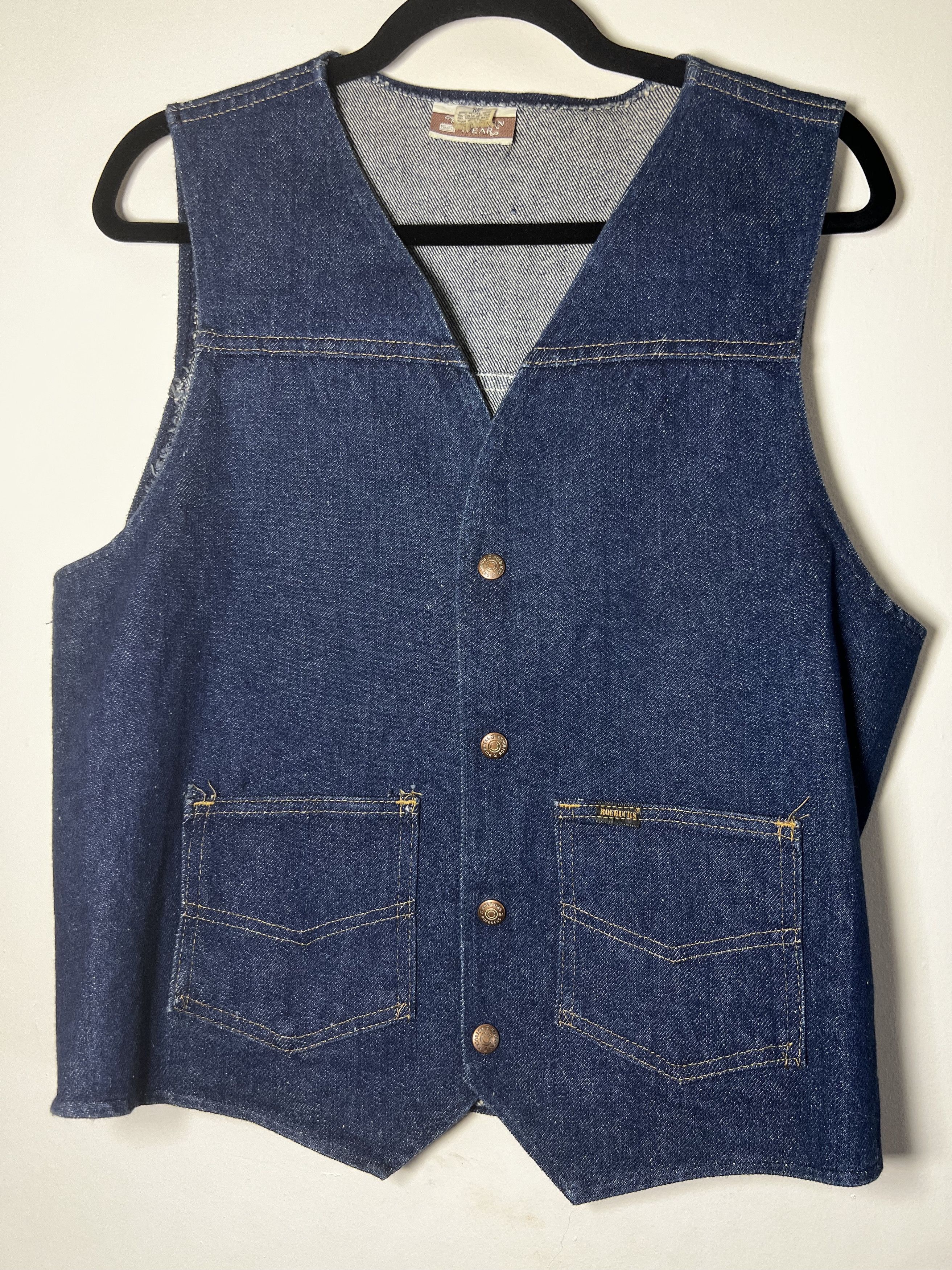Sears Vintage 70's Sears Western Wear Denim Vest w. Navajo Design Size US M / EU 48-50 / 2 - 1 Thumbnail
