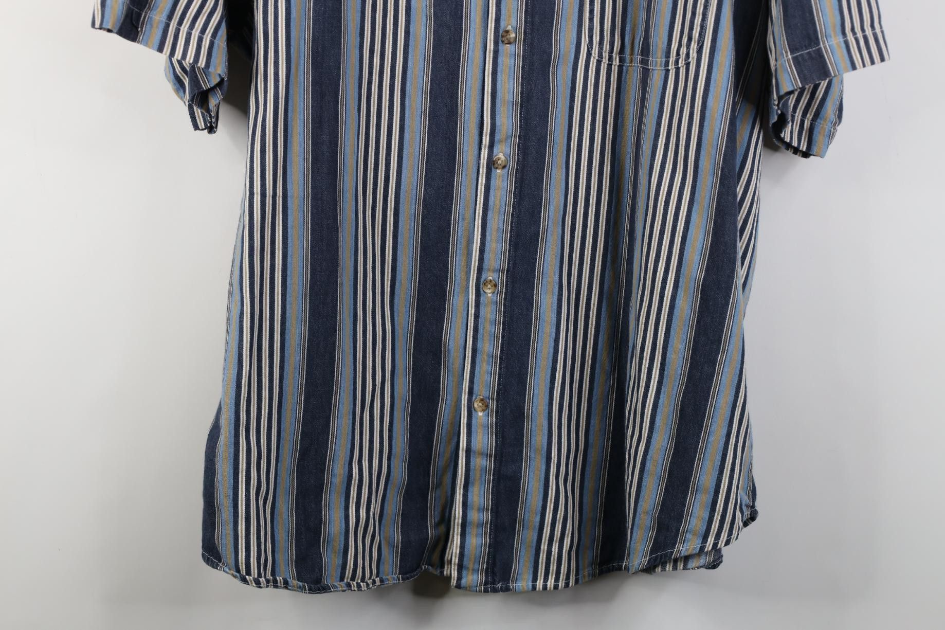 Vintage Vintage 90s Streetwear Block Denim Button Down Shirt Cotton Size US XL / EU 56 / 4 - 3 Thumbnail
