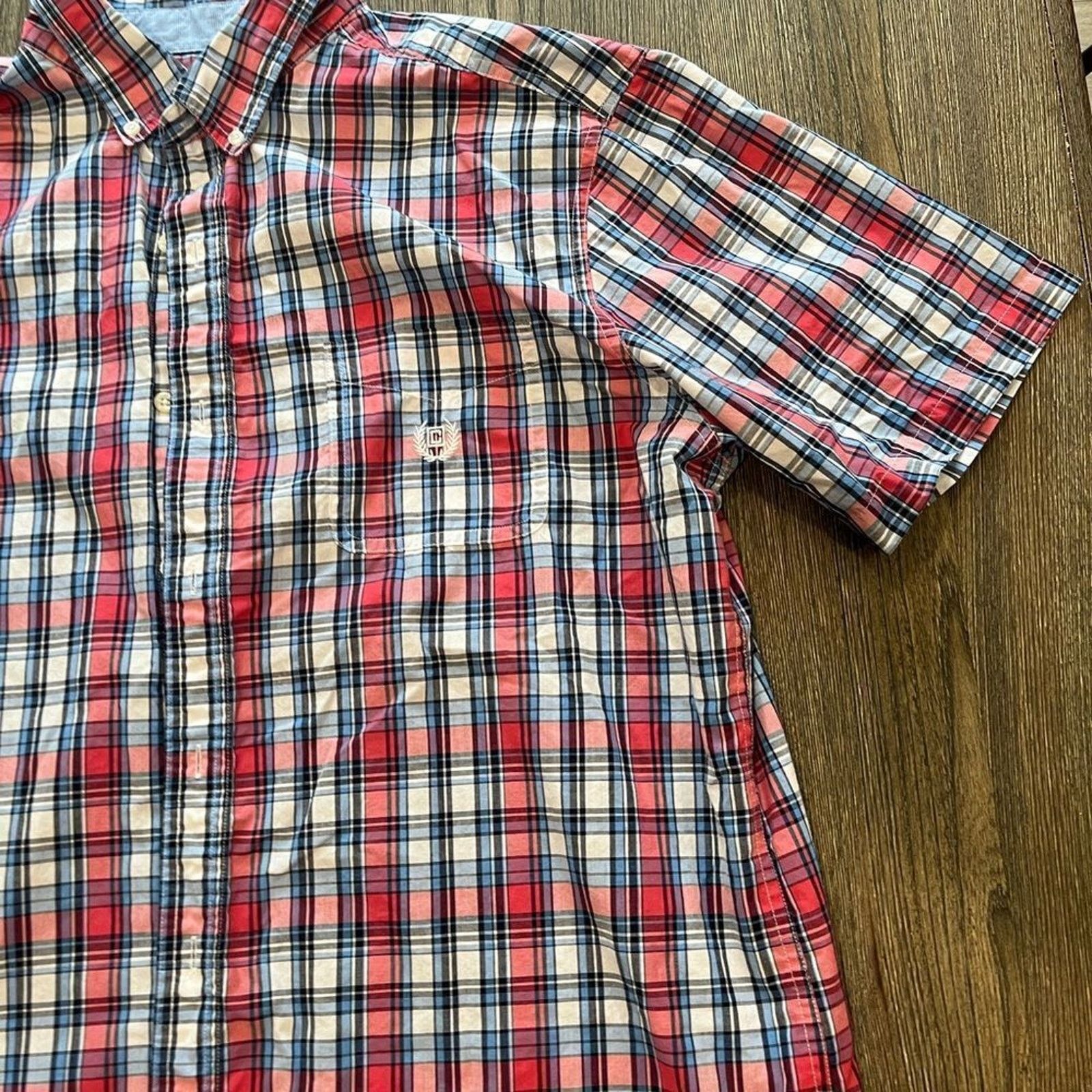 Chaps Chaps Easy Care Red White Blue Plaid Short Sleeve XL Size US XL / EU 56 / 4 - 2 Thumbnail