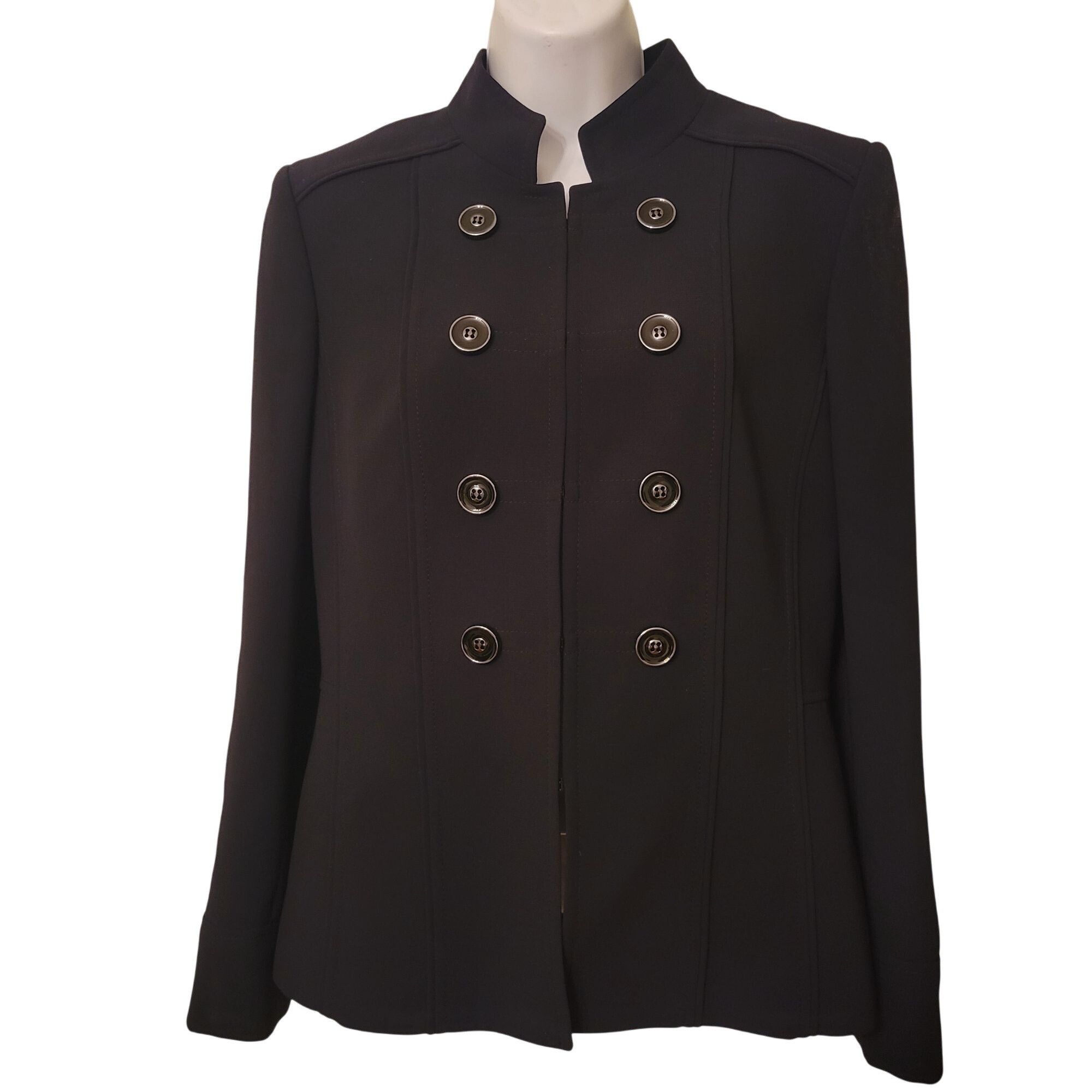 Elie Tahari Tahari Double Breasted Military Band Blazer Jacket Black 8 M Size M / US 6-8 / IT 42-44 - 1 Thumbnail