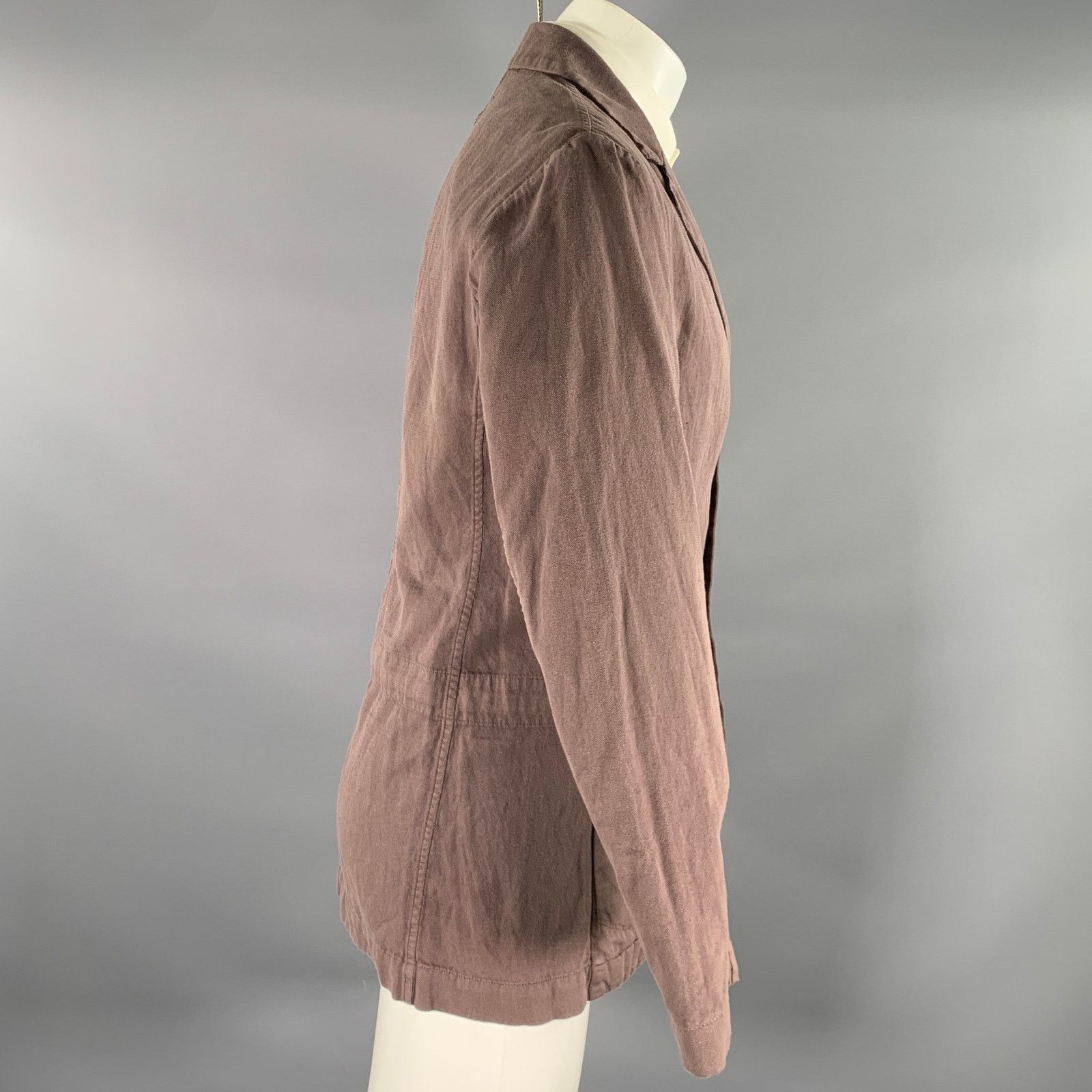 hannes roether HANNES ROETHER Brown Cotton Blend Notch Lapel Sport Coat Size 42R - 3 Thumbnail
