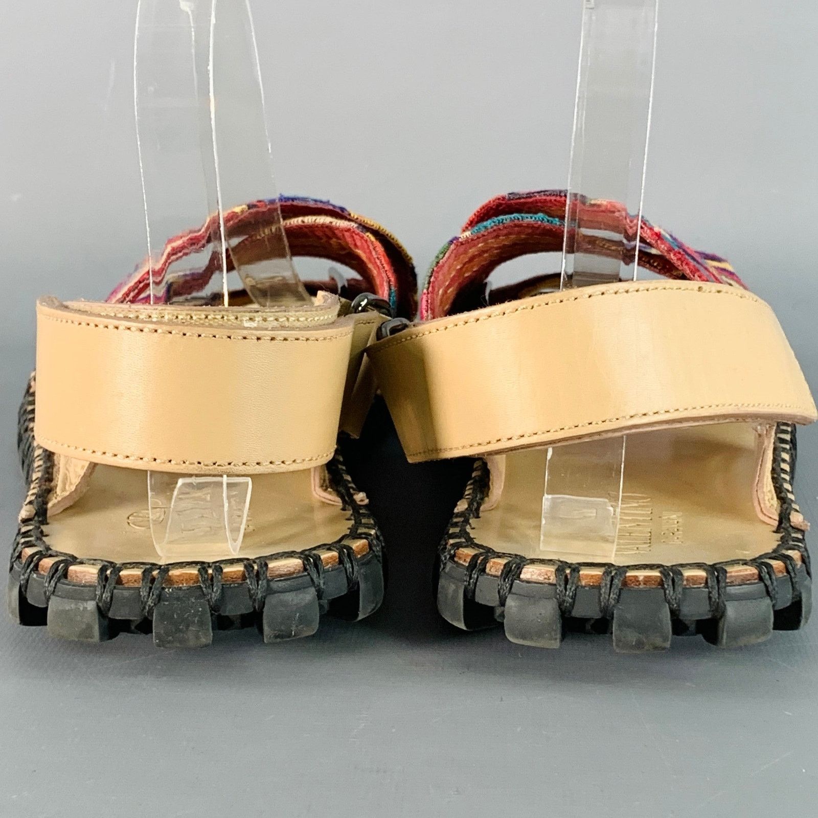 Valentino VALENTINO GARAVANI Multi Color Embroidery Leather Sandals Size US 10.5 / EU 43-44 - 3 Thumbnail