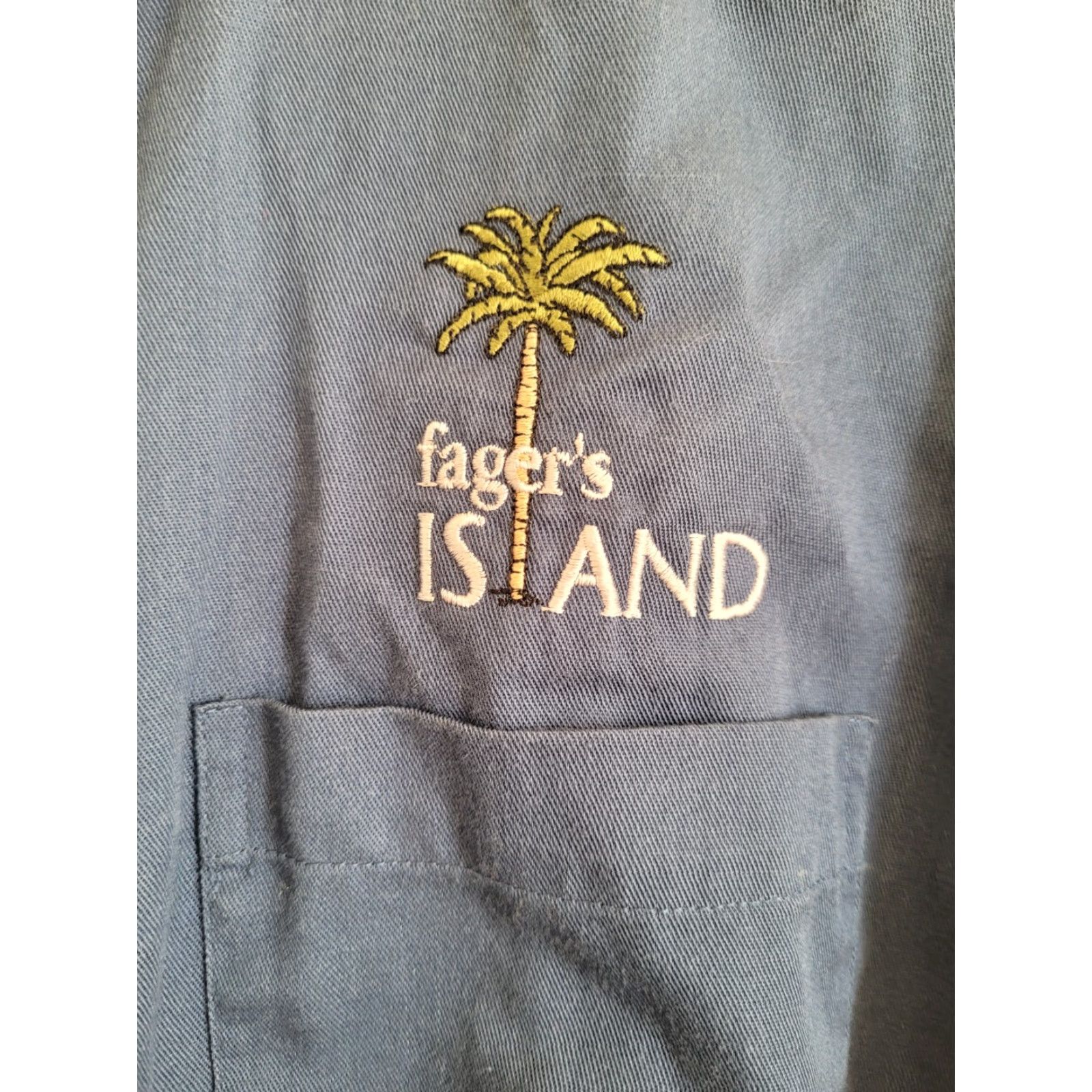 Port Authority VINTAGE Port Authority Button-Down Shirt Ocean City MD Fager's Island Long Sleeve Blue - Men - L - 100% Cotton (approx. 23.5 across) Size US L / EU 52-54 / 3 - 2 Thumbnail