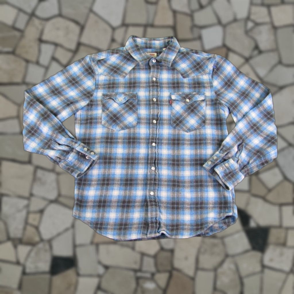 Levi's Levi's Western Flannel Shirt Mens Small Cotton Plaid Long Sleeve Cowboy Casual Outdoor Western Men Size US S / EU 44-46 / 1 - 1 Thumbnail