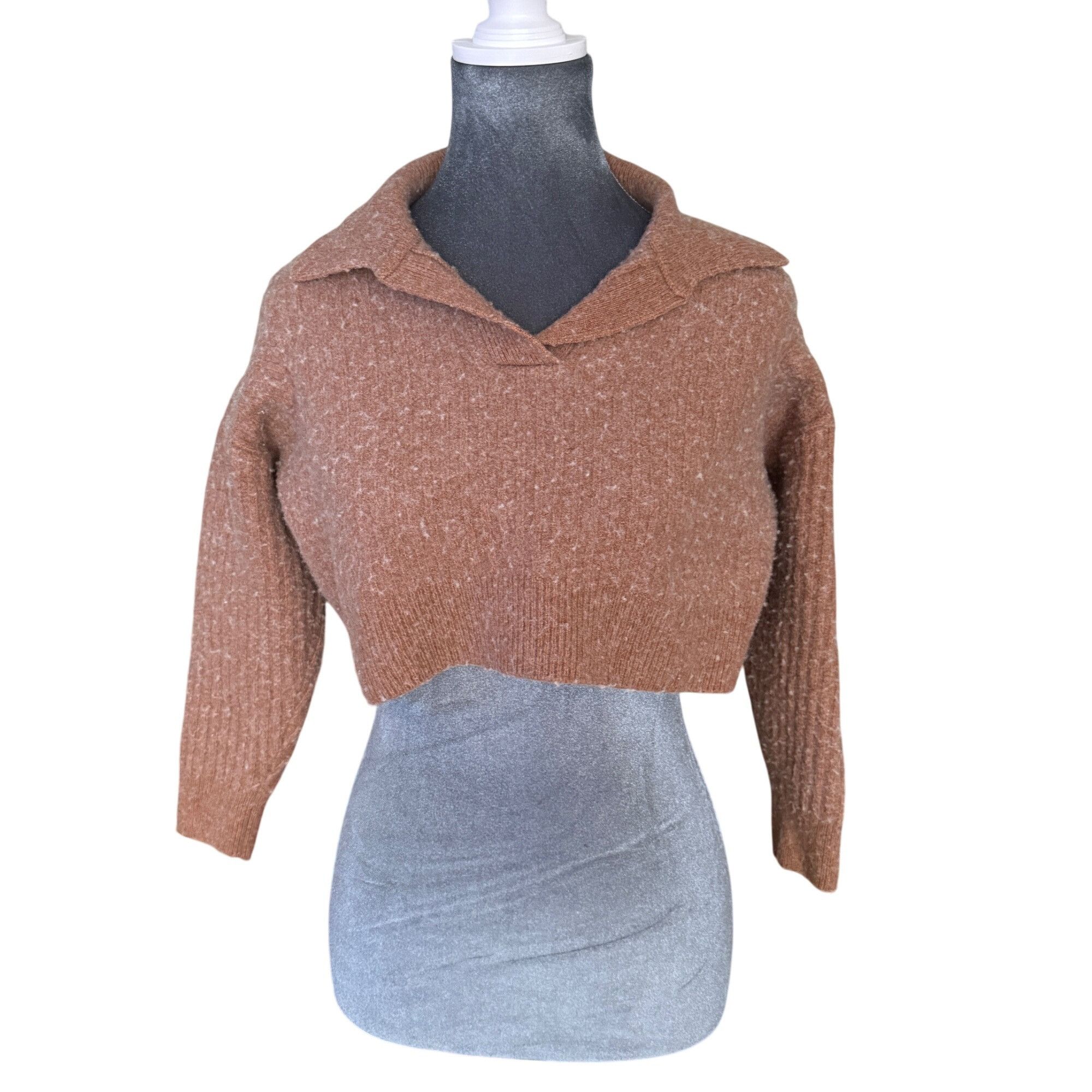 Rag & Bone Rag & Bone Cropped Tan Wool Blend Sweater XS Size XS / US 0-2 / IT 36-38 - 1 Thumbnail