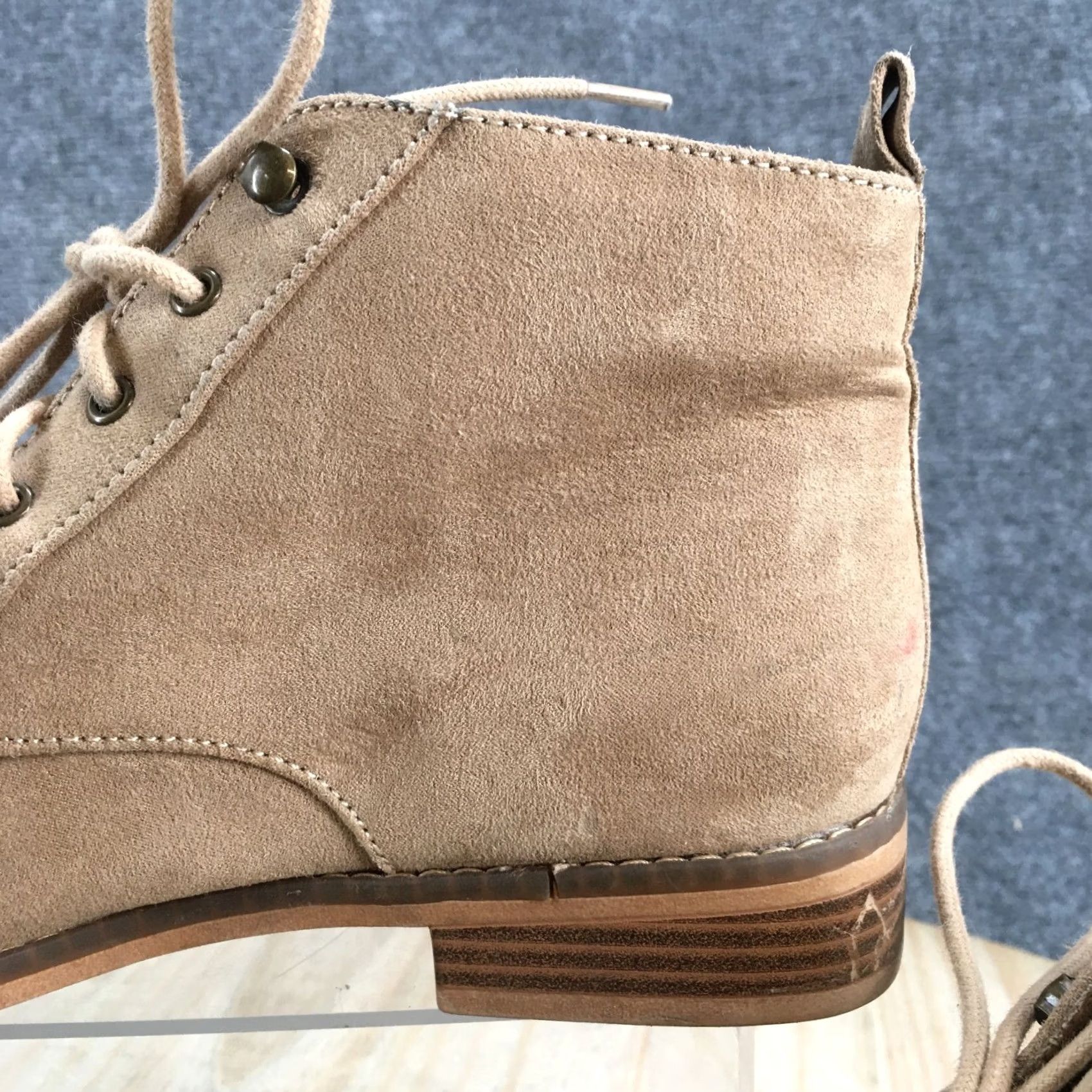 Vintage Rocket Dog Boots Womens 7.5 Lace Up Medallion Toe Ankle Bootie Brown Fabric Size US 8 / IT 38 - 4 Thumbnail