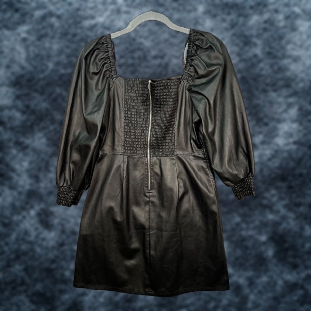 7 For All Mankind 7 For All Mankind Womens Mini Dress Black Faux Leather Puff Sleeve Square Neck M Size M / US 6-8 / IT 42-44 - 1 Thumbnail