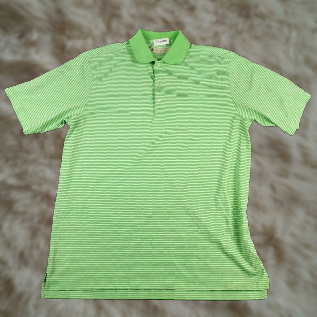 Vintage Donald Ross Polo Shirt Mens Size Medium Green Striped Casual Golf Short Sleeve * Size US M / EU 48-50 / 2 - 1 Thumbnail