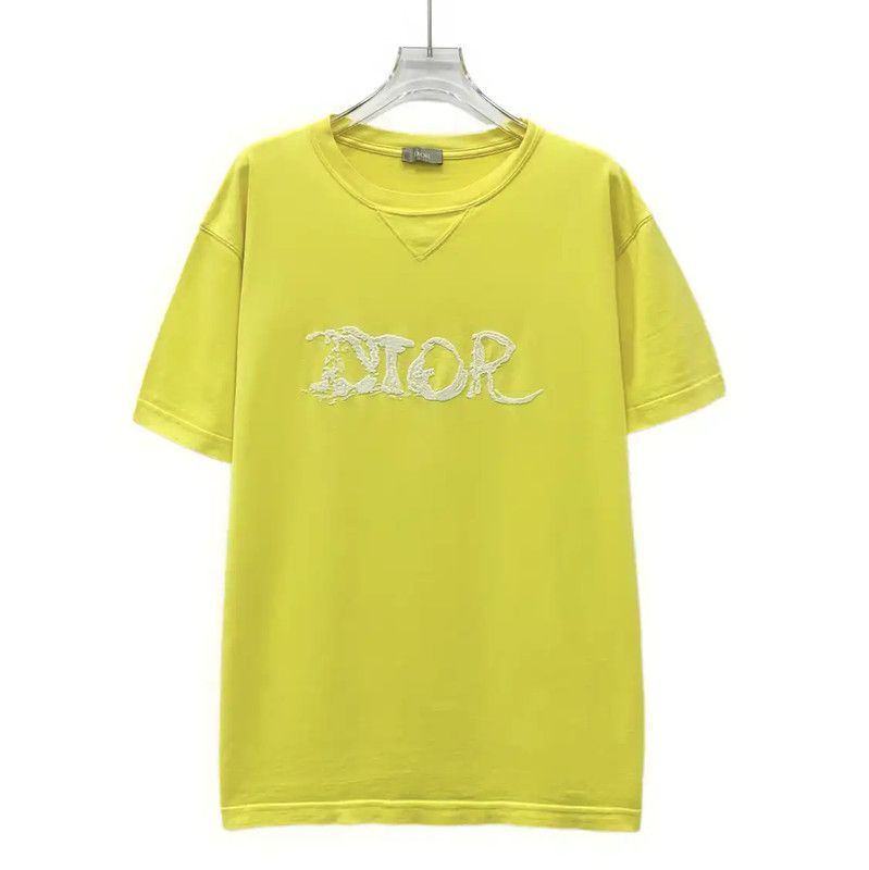 Dior Dior Yellow Cotton Women's T-Shirt 0089 Size M / US 6-8 / IT 42-44 - 1 Thumbnail