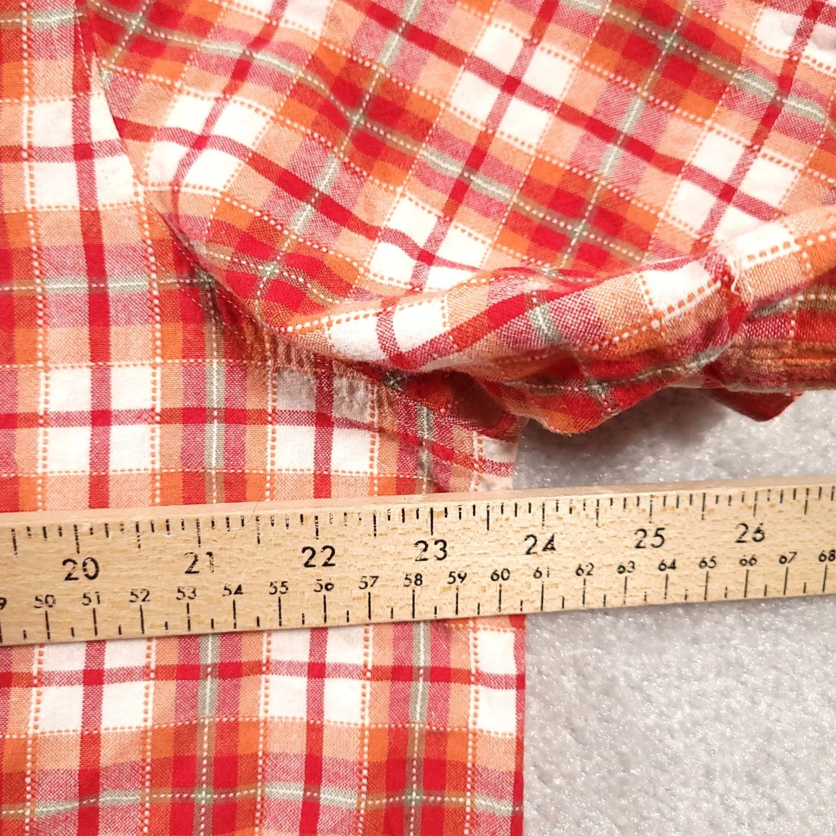Faded Glory VINTAGE Faded Glory Shirt Womens 18W/20W Plaid Full Zip Collared Red Orange Plaid Shirt Womens XS? Size XXL / US 16-18 / IT 52-54 - 4 Thumbnail