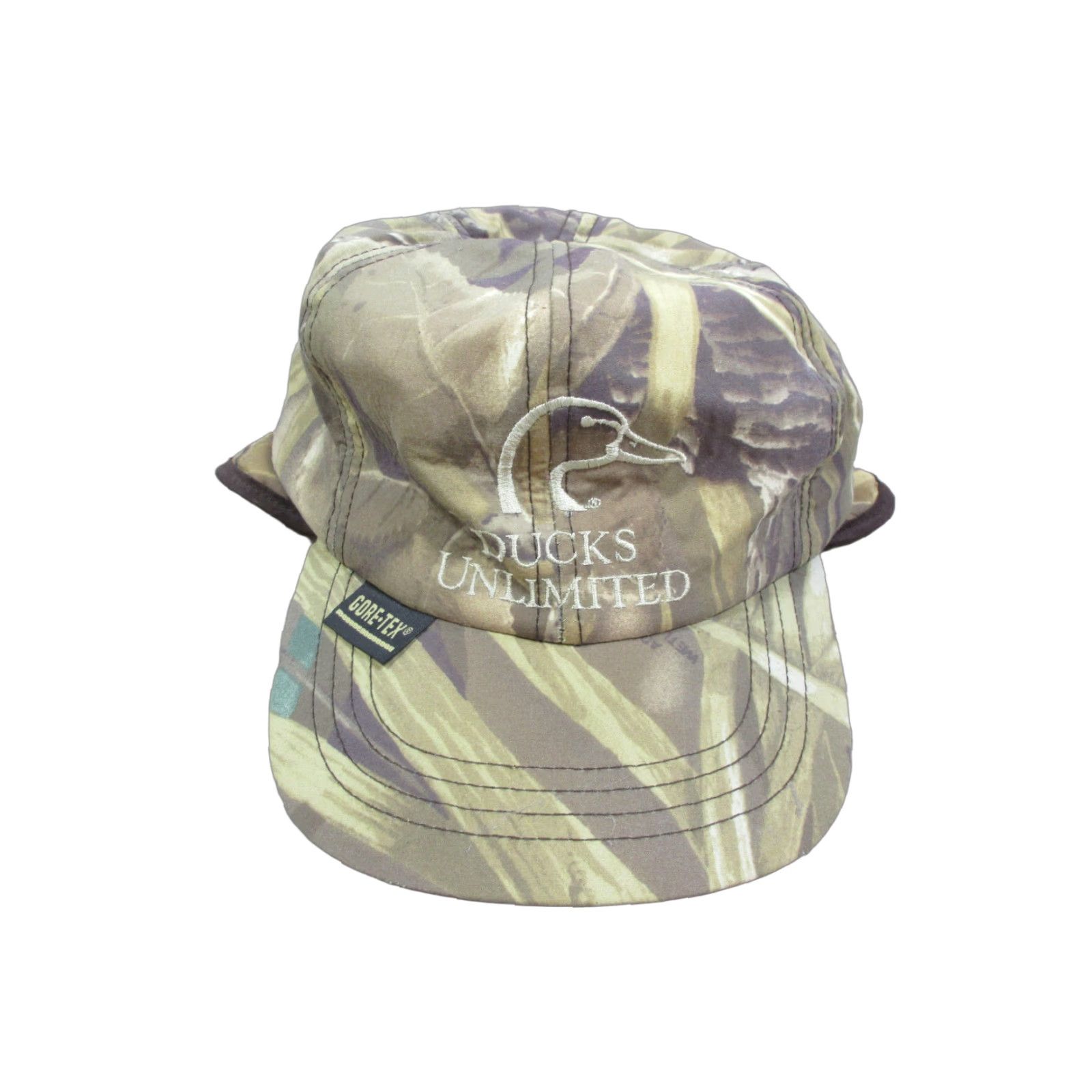 Vintage VINTAGE Ducks Unlimited Hat Cap Mens Medium Green Camo Ear Flaps Goretex USA Baseball Cap Hunting Outdoor Insulated Lined Size ONE SIZE - 1 Thumbnail