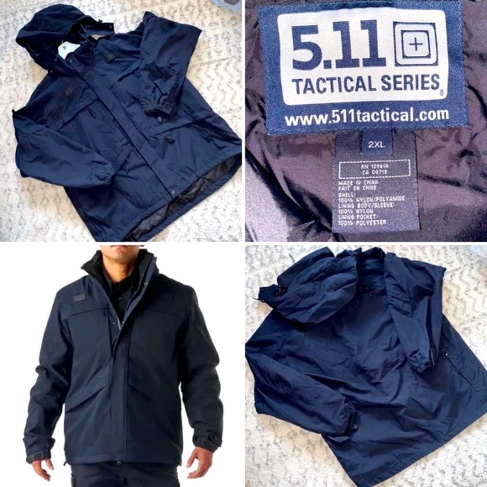 image of 5 11 Tactical $249 3-In-1 Parka (No Liner) Navy Blue 2Xl Euc, Men's