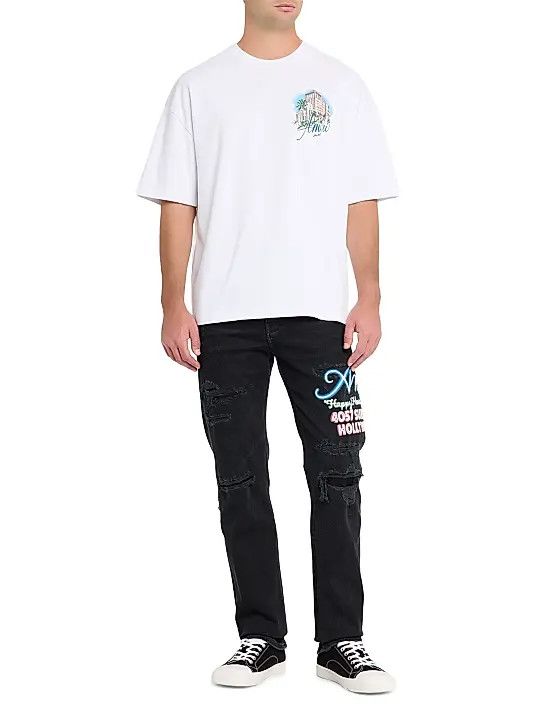 Amiri os11x1225 Hotel Oversized T-Shirt in White Size US XL / EU 56 / 4 - 2 Thumbnail