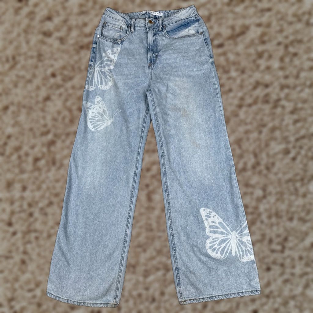 Vintage Vintage Tinseltown Women’s Jeans 9 Light Blue Denim Wide Leg High Rise 28x30 Size 30" / US 8 / IT 44 - 1 Thumbnail