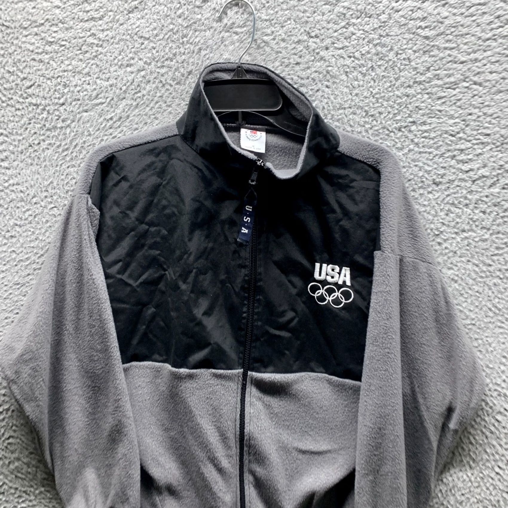Vintage VINTAGE Olympics Sweater Womens Medium Gray Zip Up Fleece Sweatshirt 80s 90s Size M / US 6-8 / IT 42-44 - 2 Thumbnail