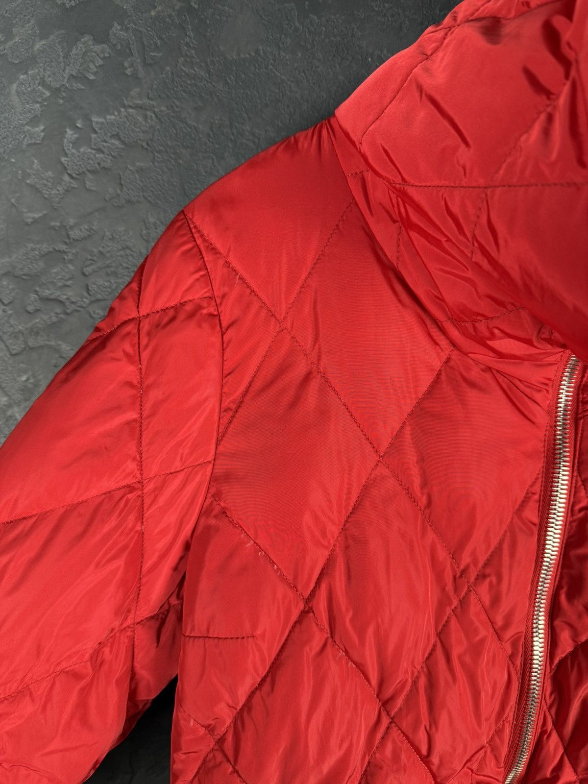Prada 2008 Prada Red Diamond Women’s Quilted Puffer Jacket Size XL / US 12-14 / IT 48-50 - 23 Thumbnail