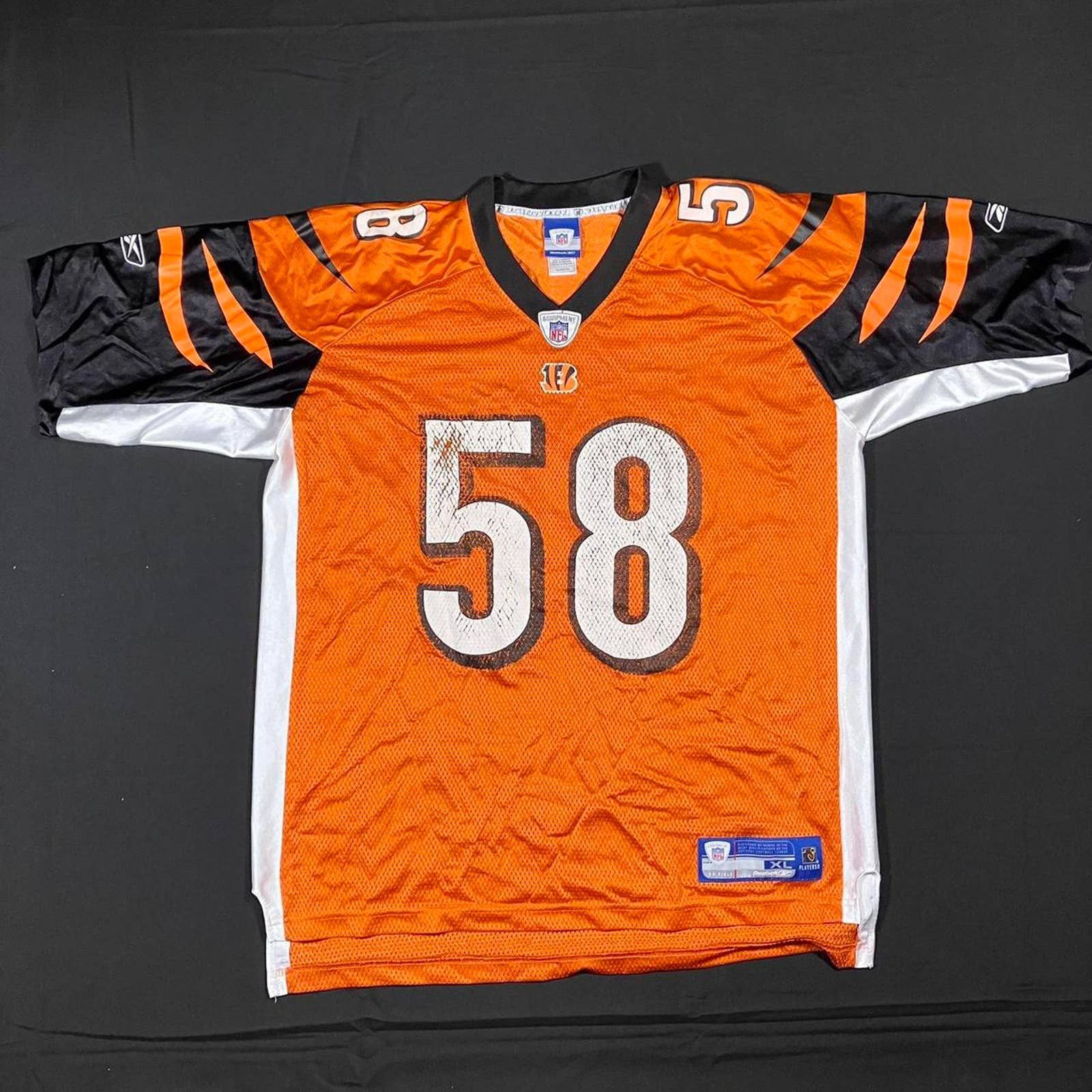 2009 CINCINNATI BENGALS MAUALUGA #58 REEBOK REPLICA JERSEY (AWAY