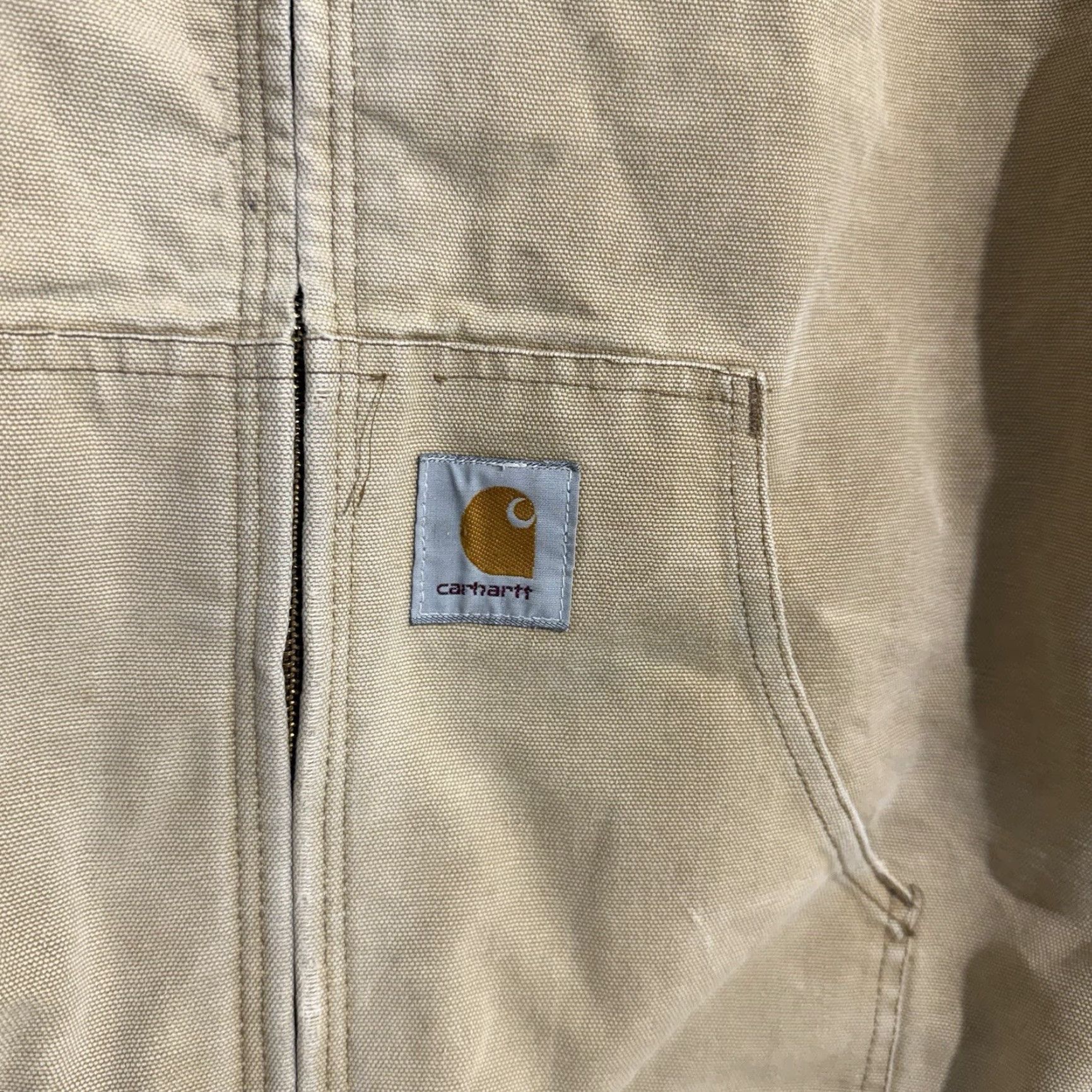Carhartt VINTAGE Carhartt Jacket Hooded Canvas 2XL Mens Brown Tan Thermal-lined JR106 Work Coat Hoodie Size US XXL / EU 58 / 5 - 7 Thumbnail