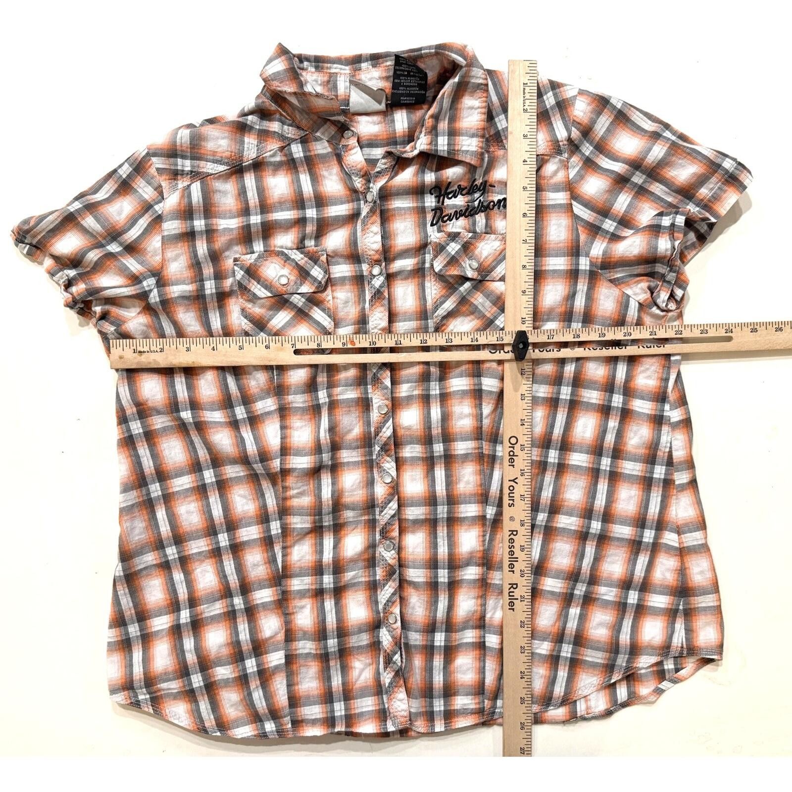 Harley Davidson Harley-Davidson Shirt Womens XL Pearl Snap Buttons Y2K Biker Size XL / US 12-14 / IT 48-50 - 9 Thumbnail