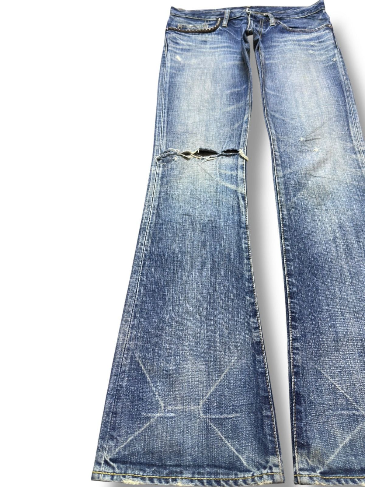 Hysteric Glamour Vintage Hysteric Glamour Flare Studded Distressed Denim Size US 30 / EU 46 - 3 Thumbnail