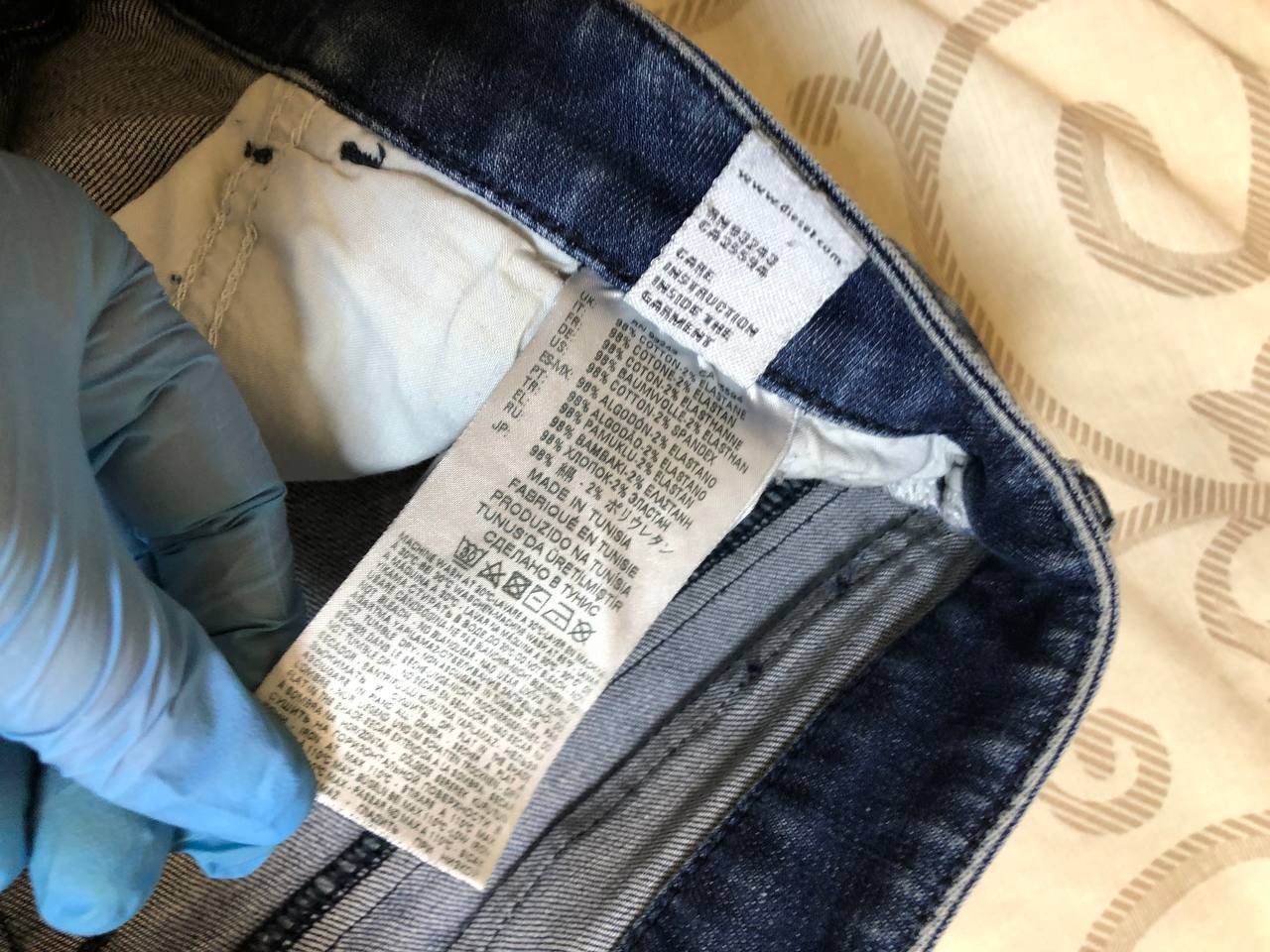 Diesel Diesel D-Bazer Tapered Distressed Dark Blue Jeans Size US 31 - 3 Thumbnail