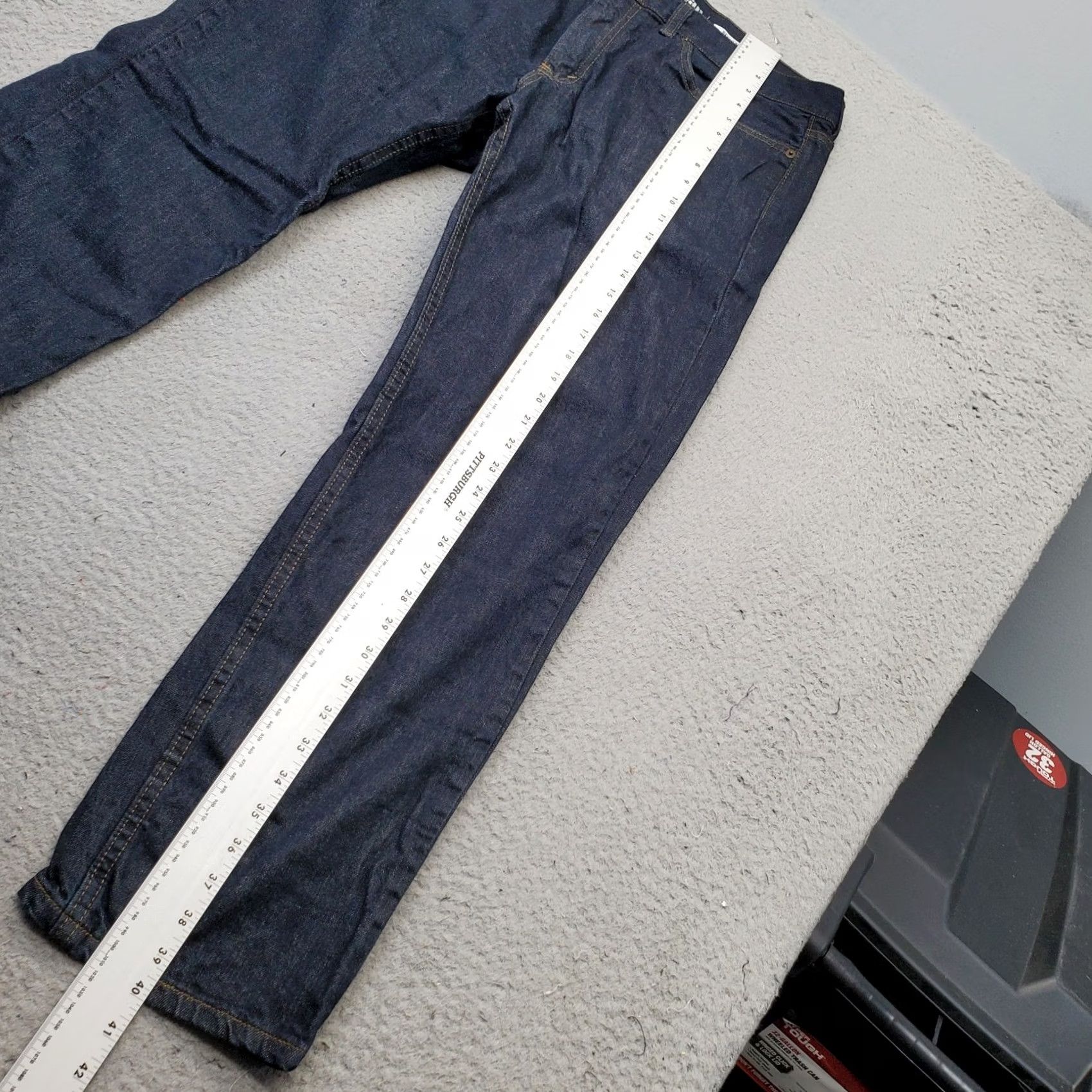 Vintage Urban Pipeline Jeans Mens 34 Navy Denim Regular Fit Dark Wash Straight Leg Jeans Size US 34 / EU 50 - 3 Thumbnail