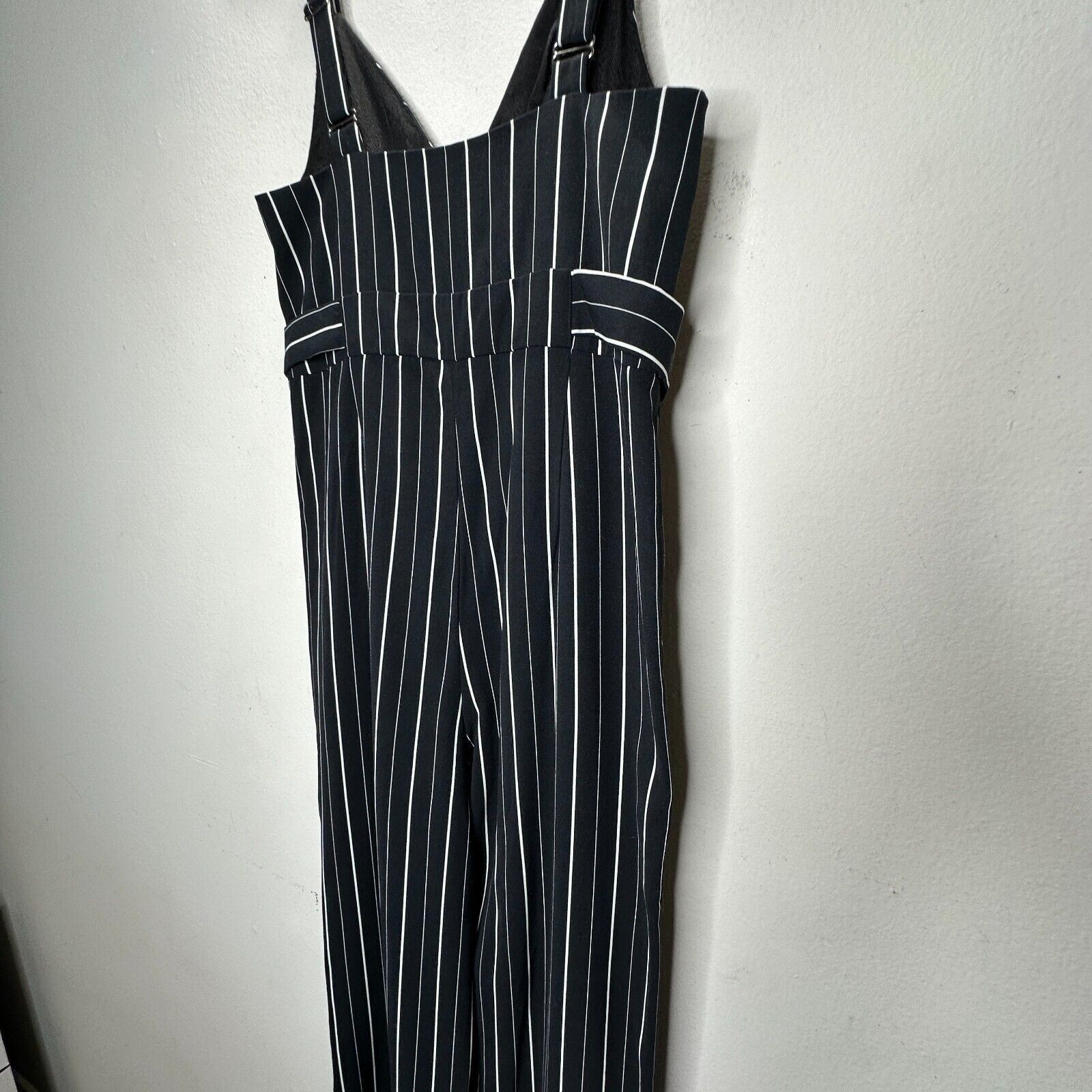 Other Dance & Marvel Pinstripe Cinched Wide Leg Front Zip Jumpsuit Size 27" / US 4 / IT 40 - 7 Thumbnail