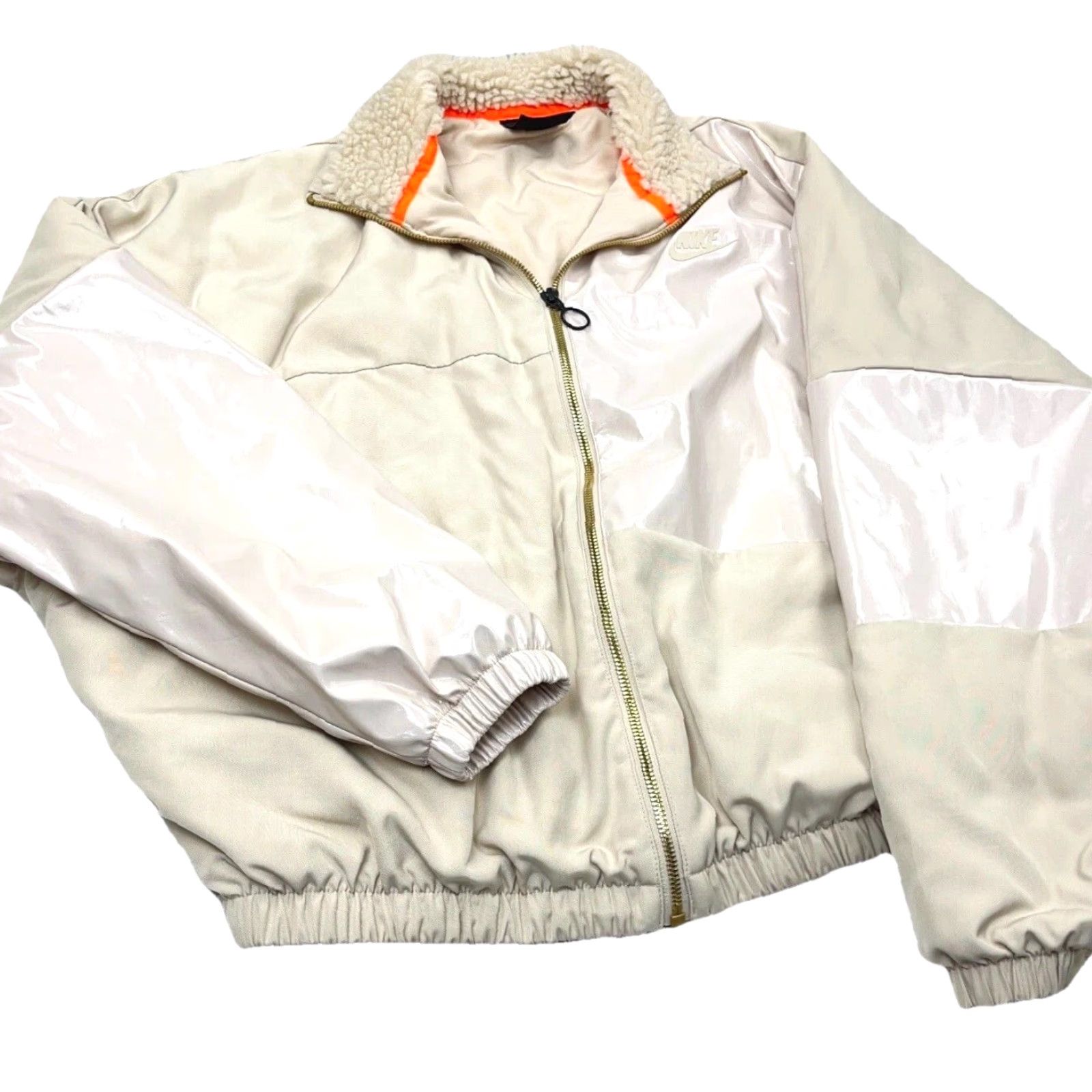 Nike VINTAGE Nike Jacket Women Medium Tan Puffer Windbreaker Loose Baggy Fit Ladies Size M / US 6-8 / IT 42-44 - 5 Thumbnail