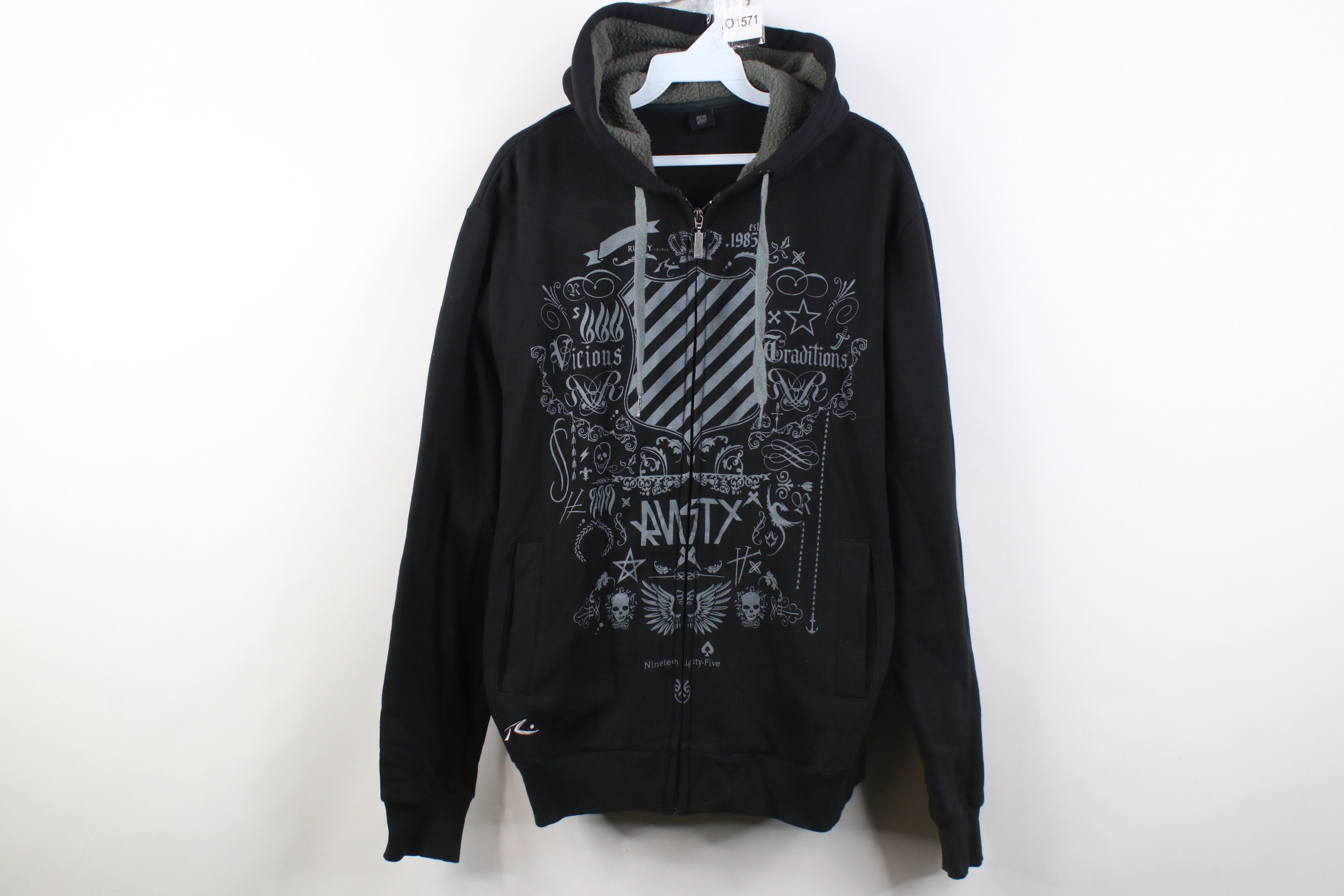 Rusty Vintage Rusty Surfing Skull Crest Full Zip Hoodie Sweatshirt Size US S / EU 44-46 / 1 - 1 Thumbnail