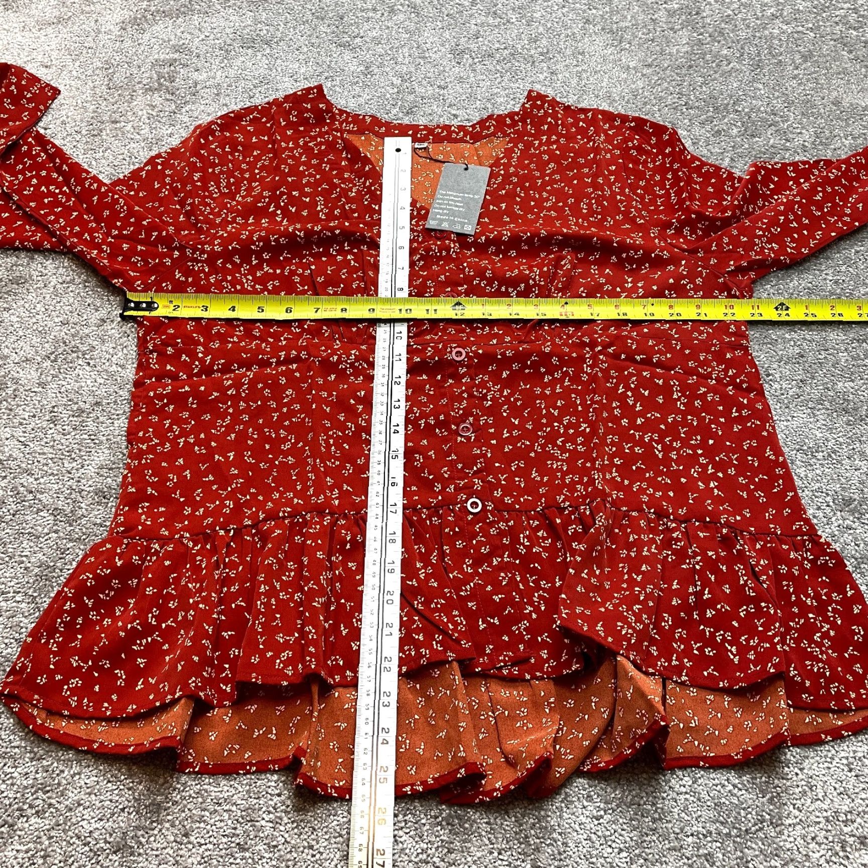 Vintage VINTAGE Tasamo Blouse Top Womens 2XL Orange Floral Button Up Long Sleeve Shirt New NWT Size XXL / US 16-18 / IT 52-54 - 7 Thumbnail