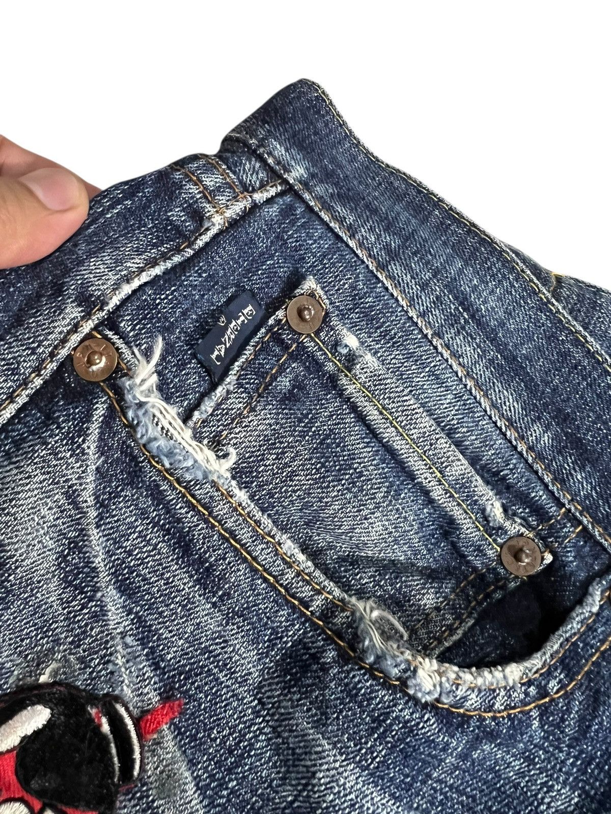 Japanese Brand Vintage Eternal Patchwork Distress Claw Jean Japan Size US 34 / EU 50 - 11 Thumbnail