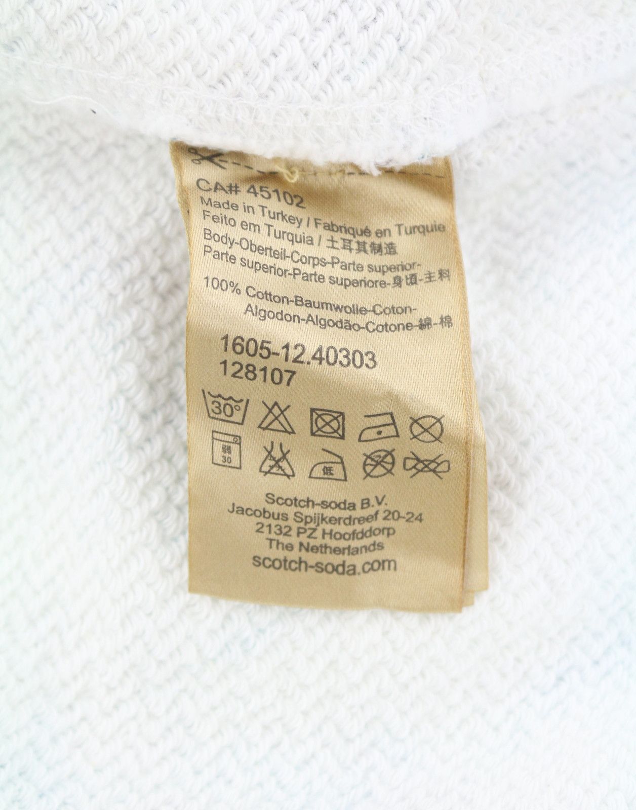 Scotch & Soda M White Patterned Crew Neck Sweatshirt 89044 Size US M / EU 48-50 / 2 - 8 Thumbnail