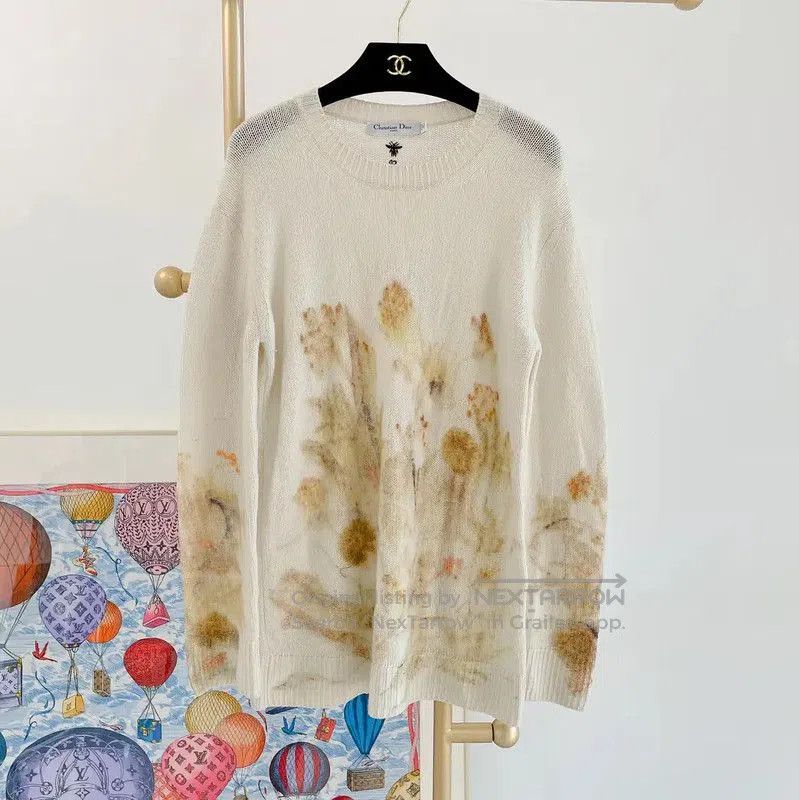 Dior Dior White Cashmere Long Sleeve Sweater . Size S / US 4 / IT 40 - 1 Thumbnail
