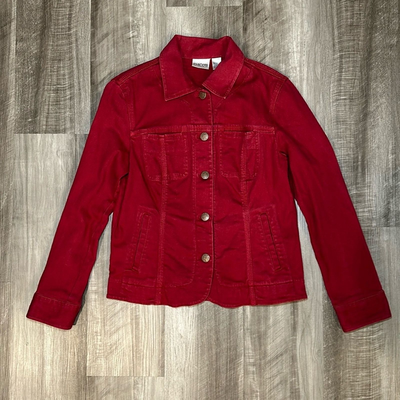 Chicos Chico’s Floral Embroidered Denim Stretch Jacket - 0 (Small) Size S / US 4 / IT 40 - 1 Thumbnail