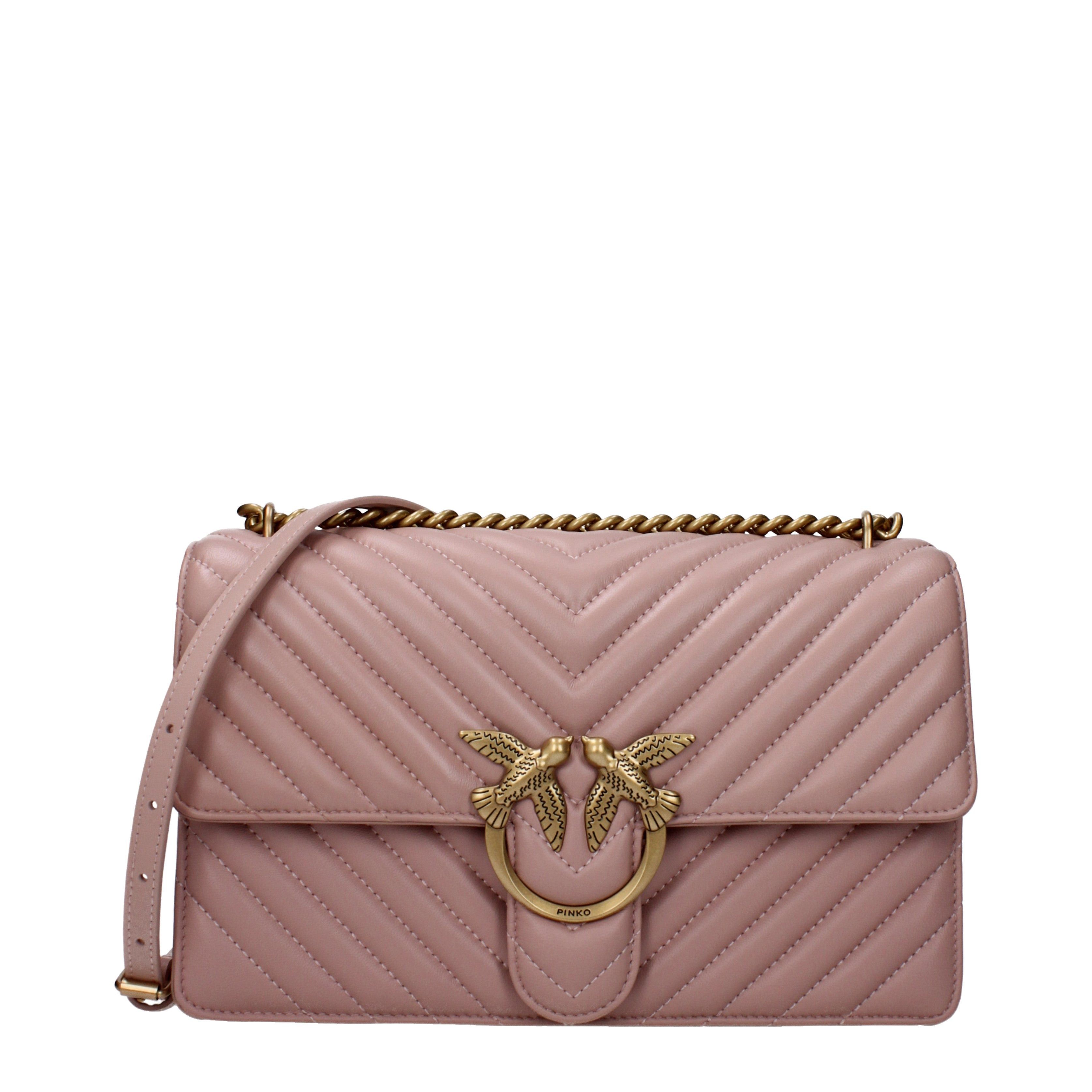 Pinko Crossbody Bag In Leather in Black, Women's