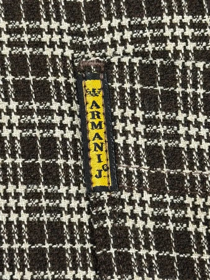 Armani 1990s Armani Checkered Khaki Green Shirt Size US S / EU 44-46 / 1 - 8 Thumbnail