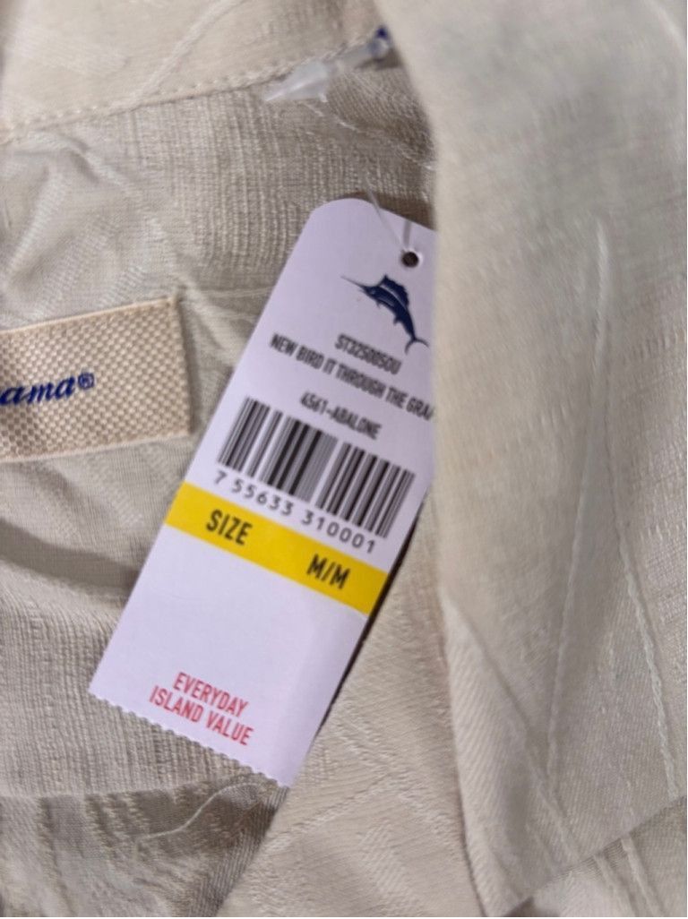 Tommy Bahama Men's Tommy Bahama Beige Button-Down Shirt Size M Size US L / EU 52-54 / 3 - 7 Thumbnail