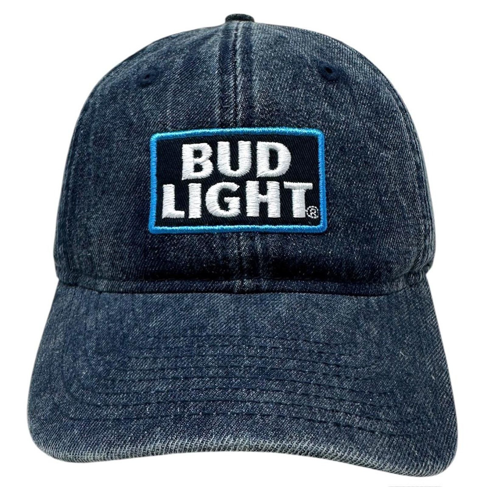 Budweiser Budweiser Bud Light Beer Men's Hat Blue Denim Strapback Cap Size ONE SIZE - 2 Thumbnail