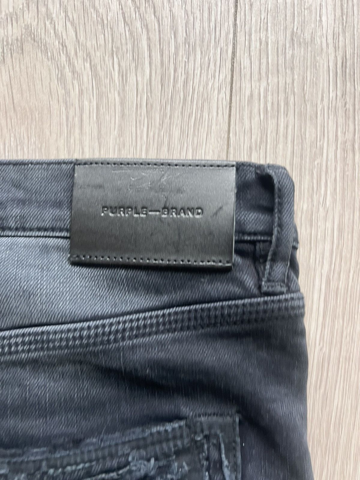 Purple Brand × Vintage NWT Purple Brand Quilted Destroyed Pocket Black Jeans Denim Size US 32 / EU 48 - 9 Thumbnail