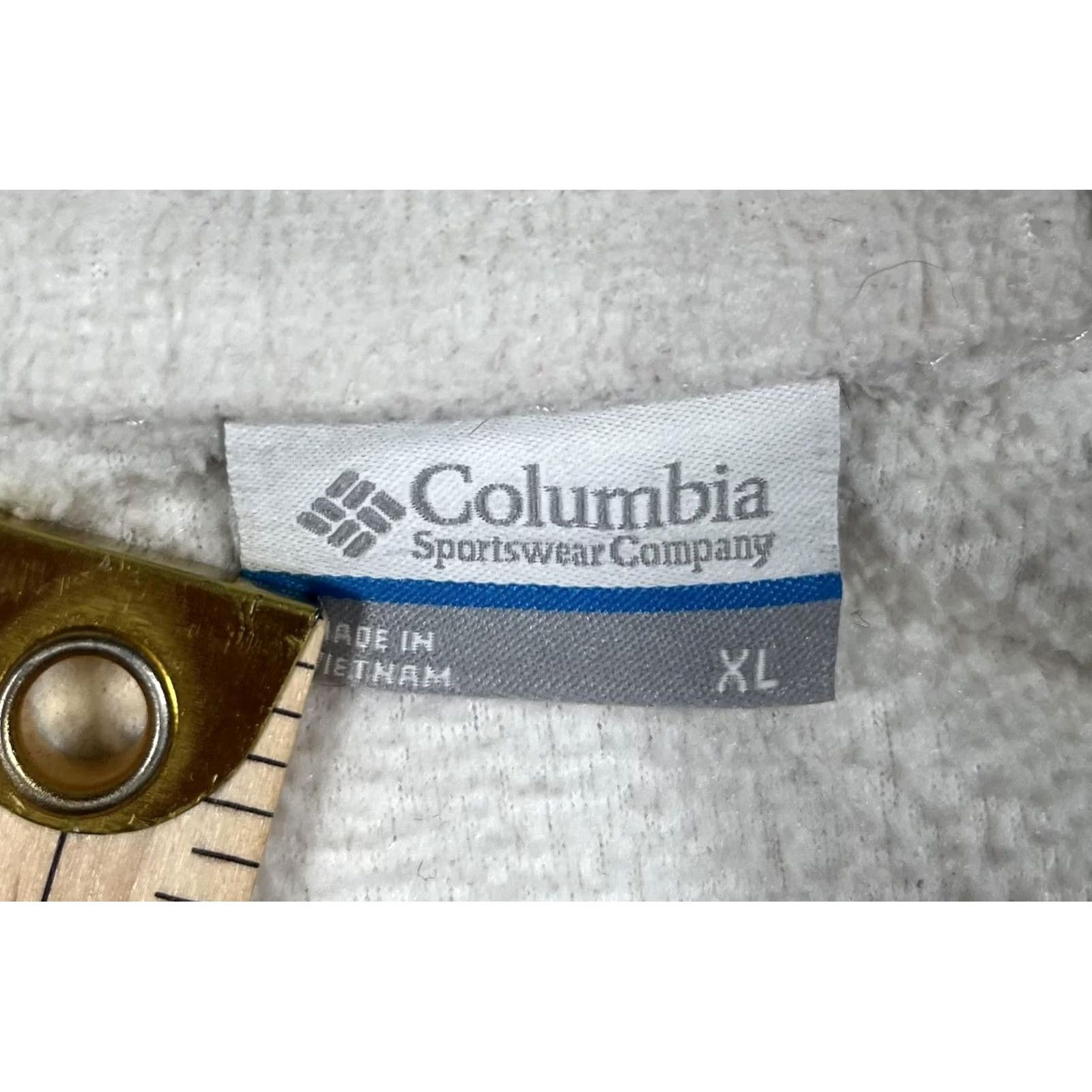 Vintage Columbia Fleece Jacket Womens XL White Full Zip Stand Collar Pockets Cozy Warm Size XL / US 12-14 / IT 48-50 - 3 Thumbnail