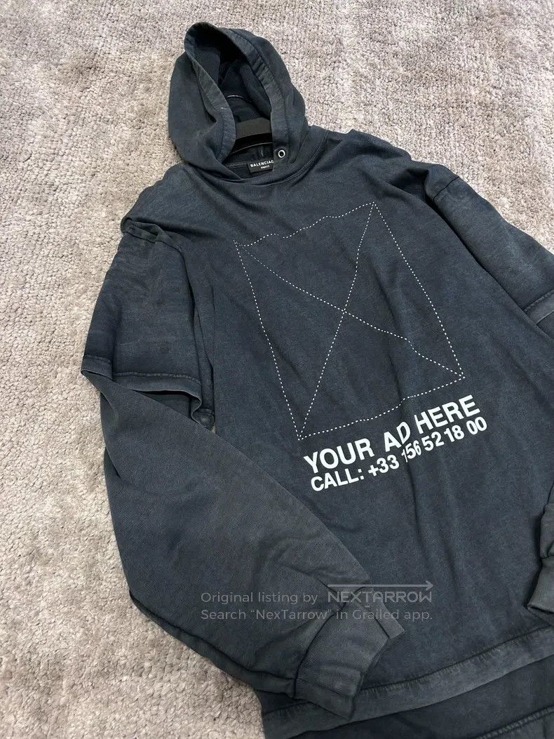 Balenciaga Balenciaga Faux Two-Piece Washed Hoodie Size US M / EU 48-50 / 2 - 3 Thumbnail