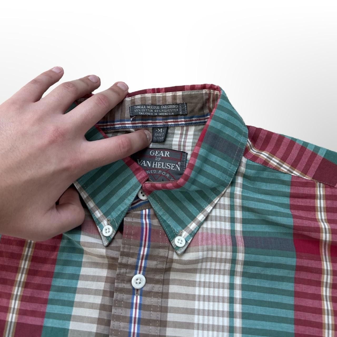 Van Heusen × Vintage Vintage Cropped Boxy Checkered Short Sleeve Button Up Shirt Size US M / EU 48-50 / 2 - 6 Thumbnail