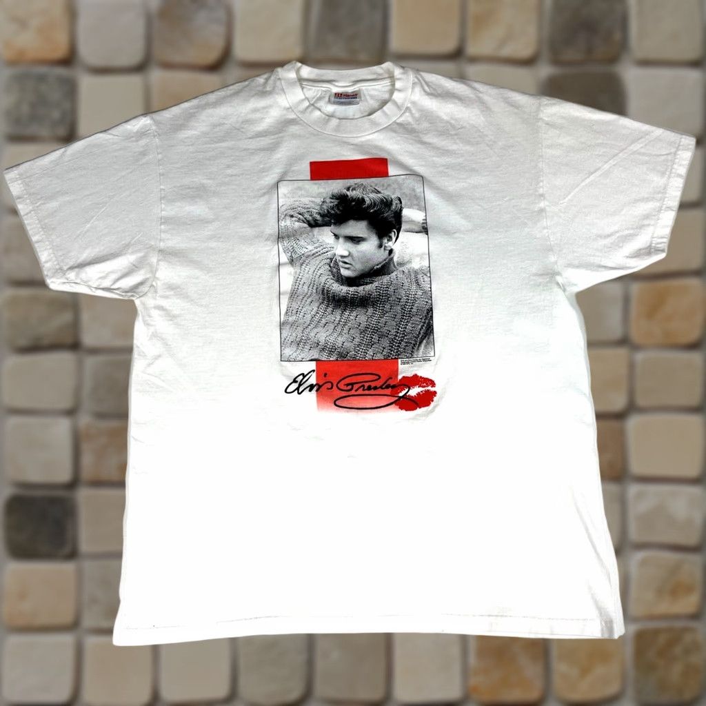 Hanes VINTAGE Elvis Presley T-Shirt Music Superstar XL Men White Hanes 1999 1990s Shirt Rock Men's Fashion Casual Graphics Size US XL / EU 56 / 4 - 1 Thumbnail