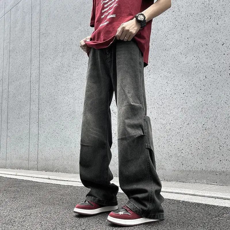 Japanese Brand Retro loose straight leg micro flared jeans Size US 32 / EU 48 - 5 Thumbnail
