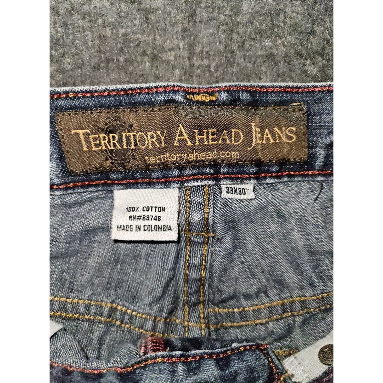 The Territory Ahead Territory Ahead Jeans Straight Leg 33x30 Denim Blue Men Regular Waist 90s Logo Used Size US 33 - 2 Thumbnail