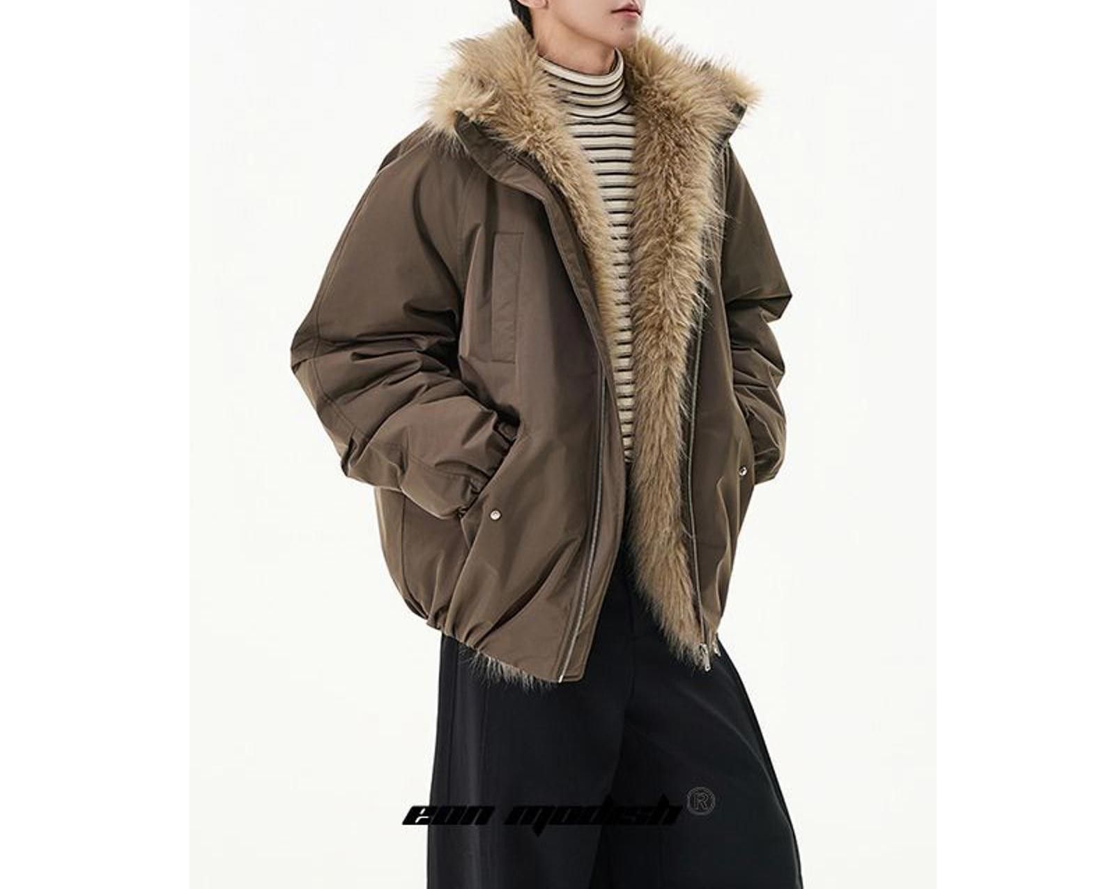 Japanese Brand Faux Fur Lined Men's Parka Jacket, Oversized Fit Size US M / EU 48-50 / 2 - 2 Thumbnail