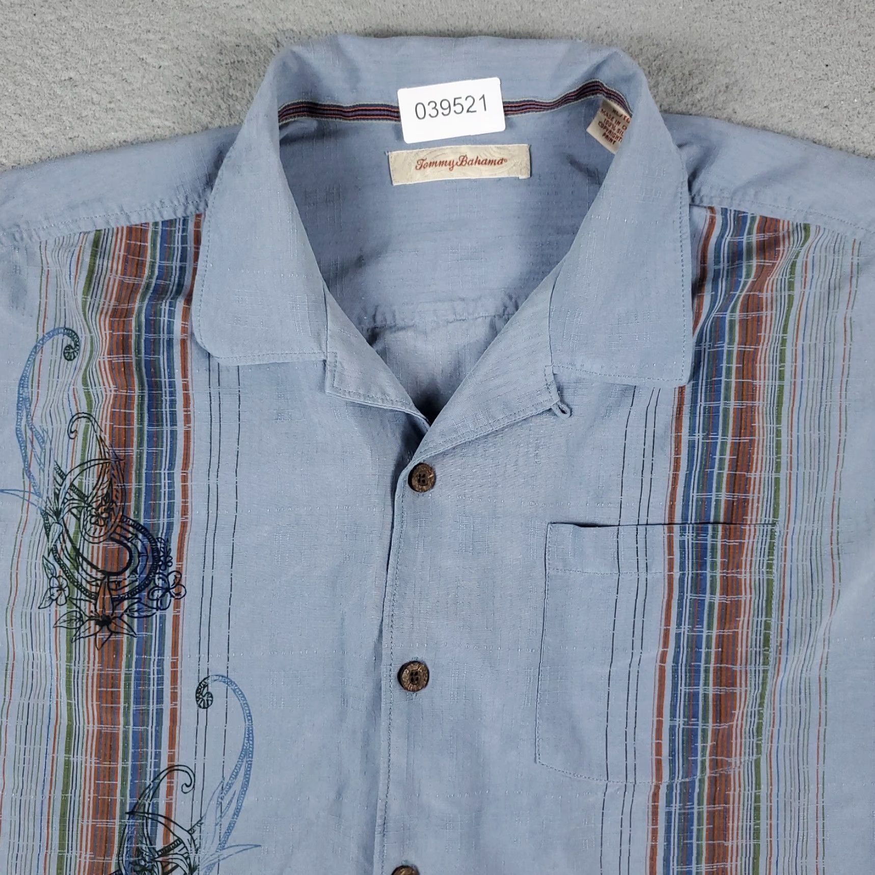 Tommy Bahama VINTAGE Tommy Bahama Shirt Mens Medium Blue Tropical Hawaiian Button Up Short Sleeve (Silk) Size US M / EU 48-50 / 2 - 2 Thumbnail