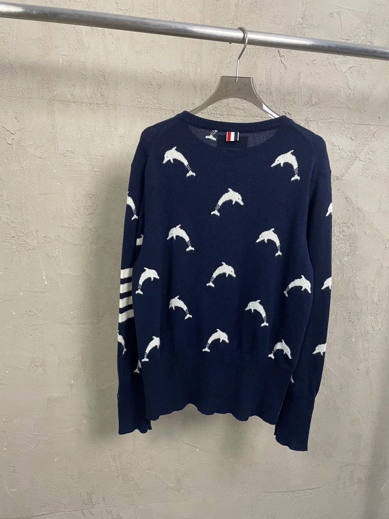 Thom Browne Thom Browne size3 Blue Tibetan dolphin cashmere sweater Size US L / EU 52-54 / 3 - 2 Thumbnail