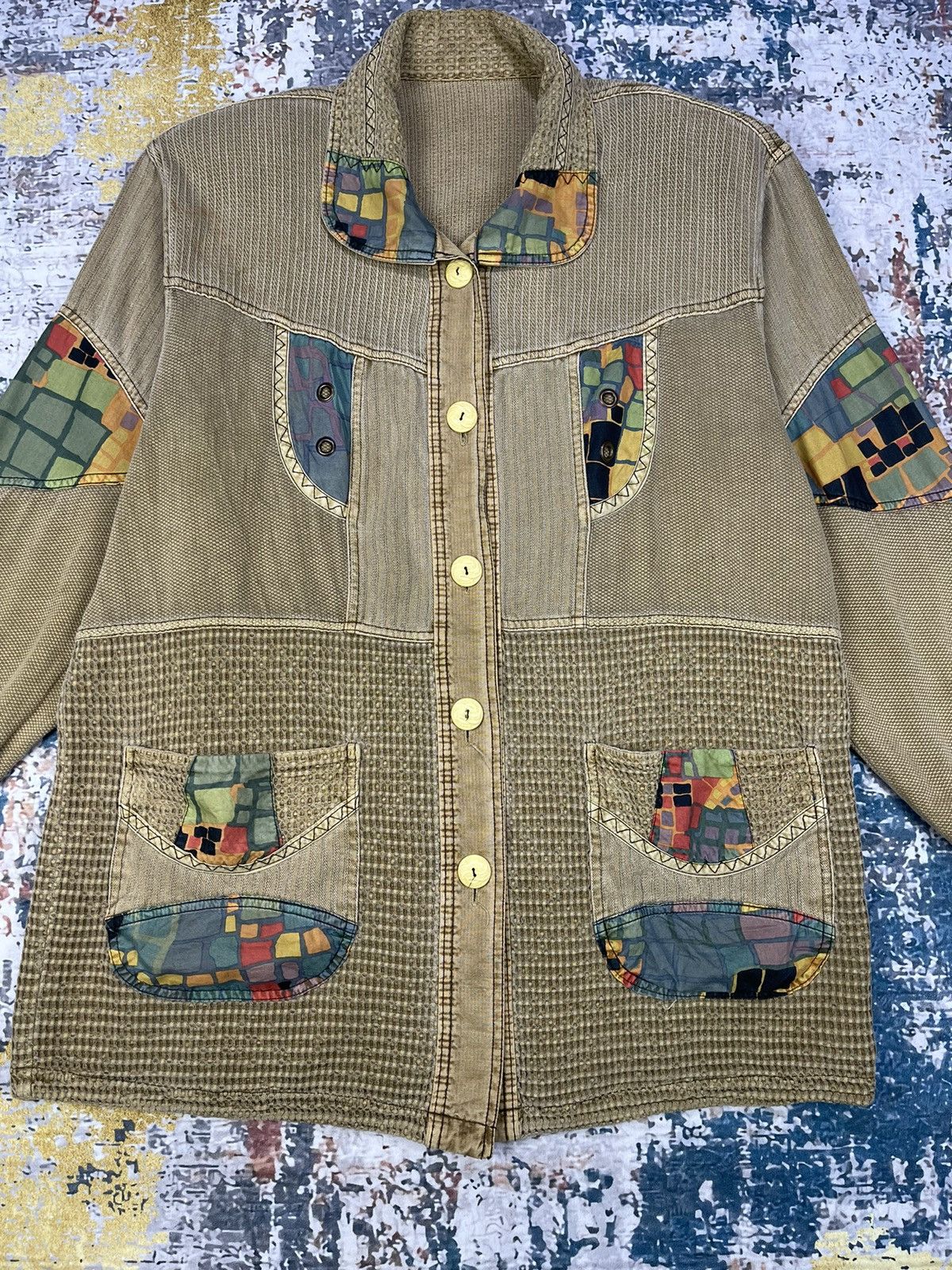 Vintage Vintage Beige Floral Patchwork Boho Jacket Size US L / EU 52-54 / 3 - 3 Thumbnail